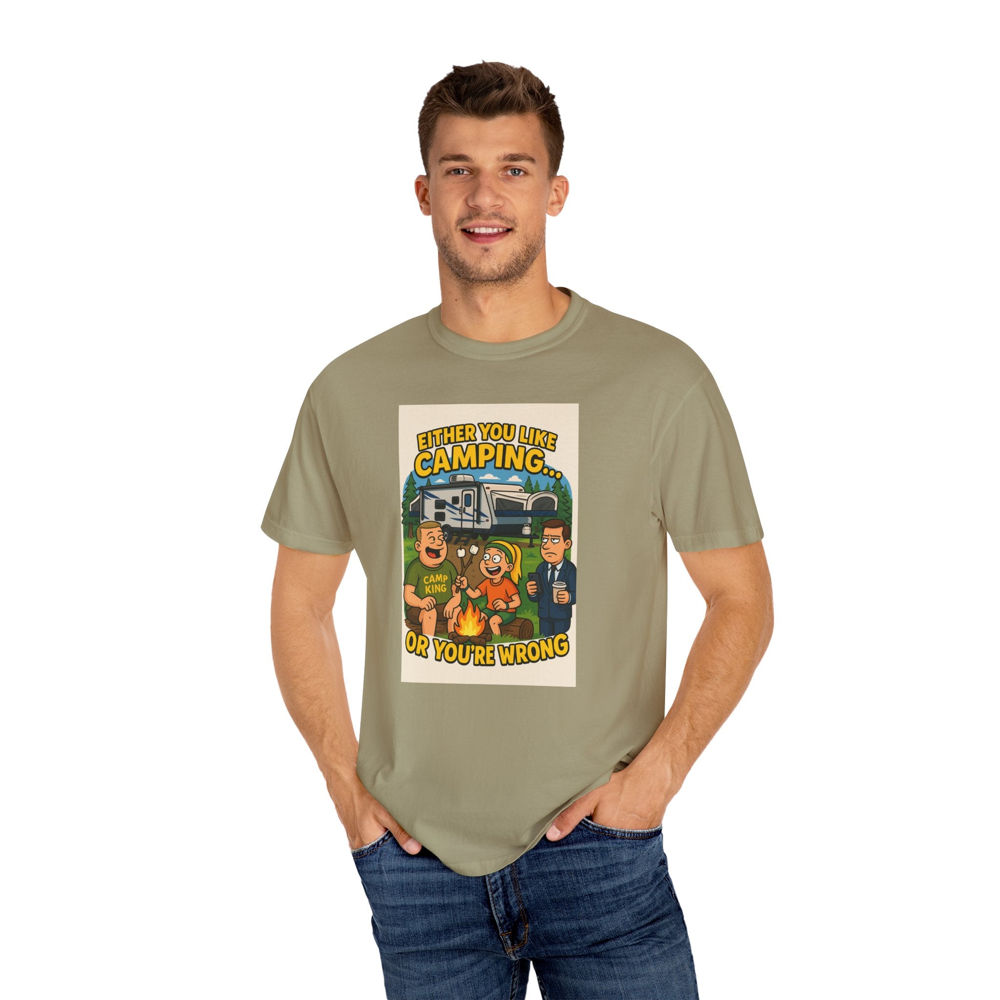 Camping Humor Unisex Garment-Dyed T-shirt – Perfect for Outdoors Enthusiasts
