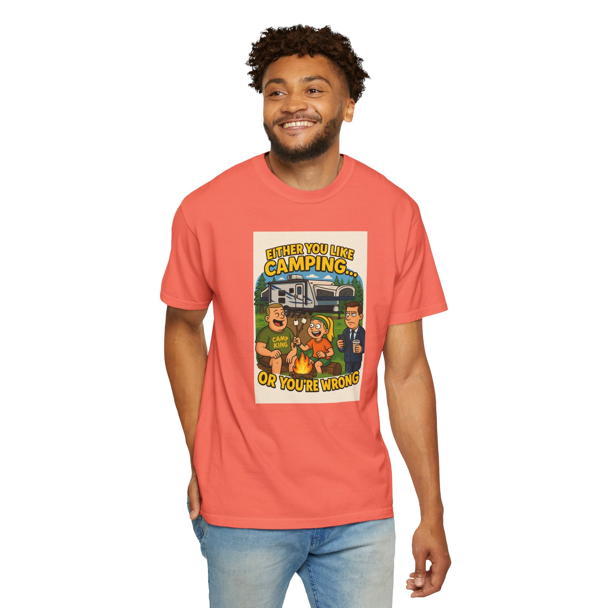 Camping Humor Unisex Garment-Dyed T-shirt – Perfect for Outdoors Enthusiasts