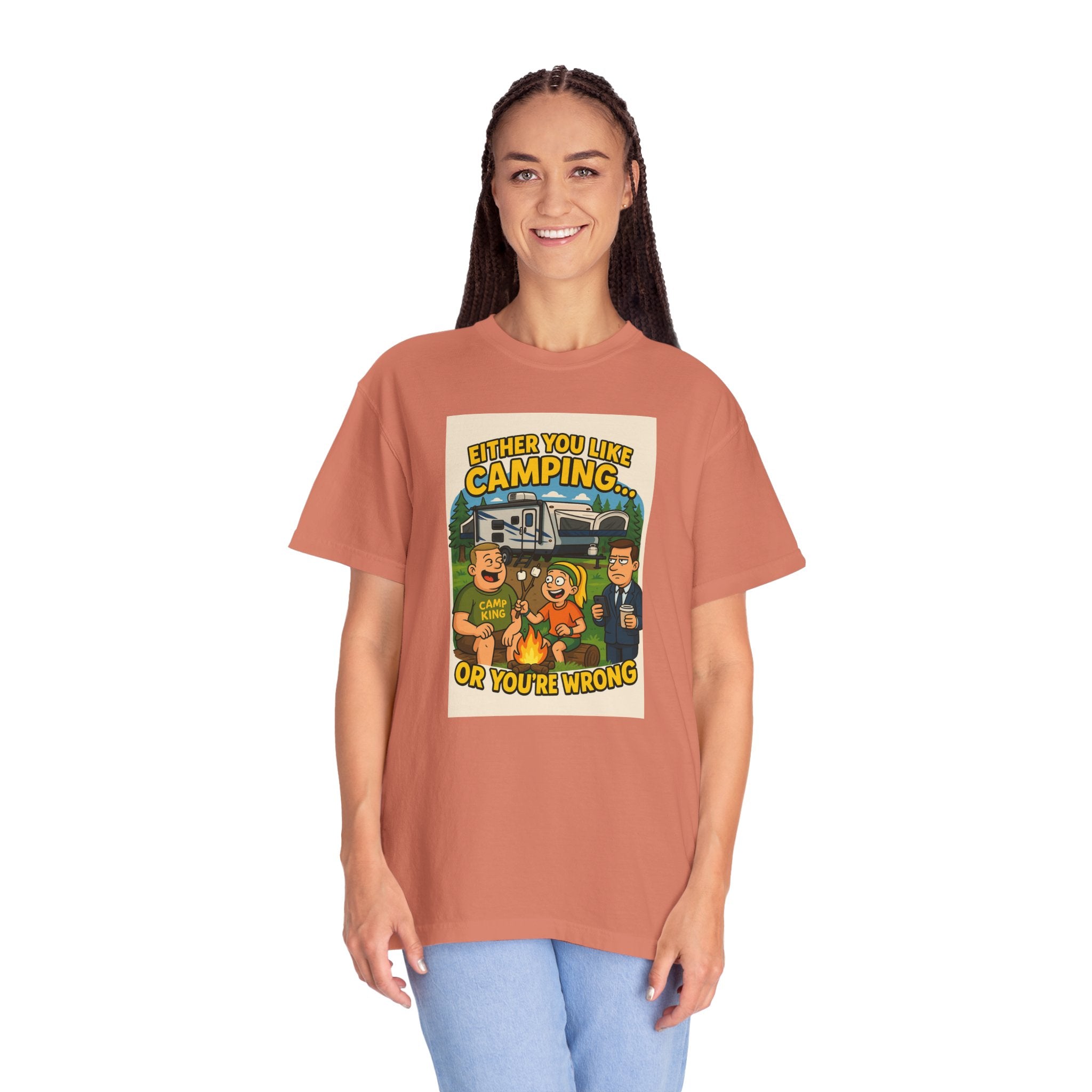 Camping Humor Unisex Garment-Dyed T-shirt – Perfect for Outdoors Enthusiasts