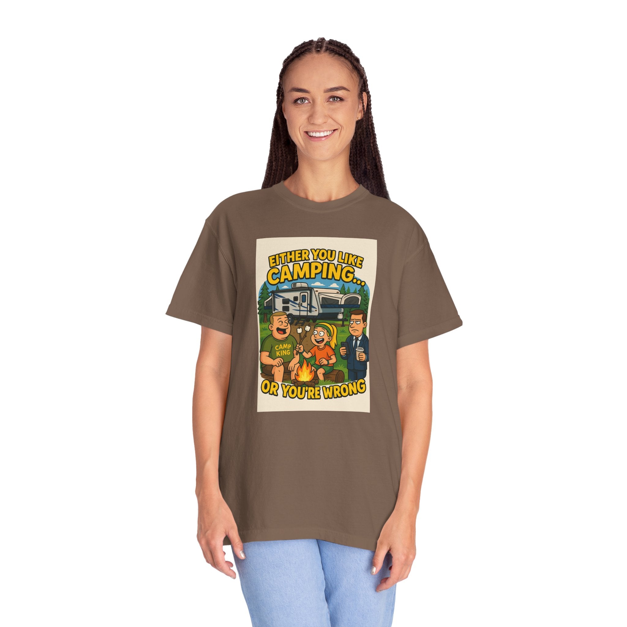 Camping Humor Unisex Garment-Dyed T-shirt – Perfect for Outdoors Enthusiasts