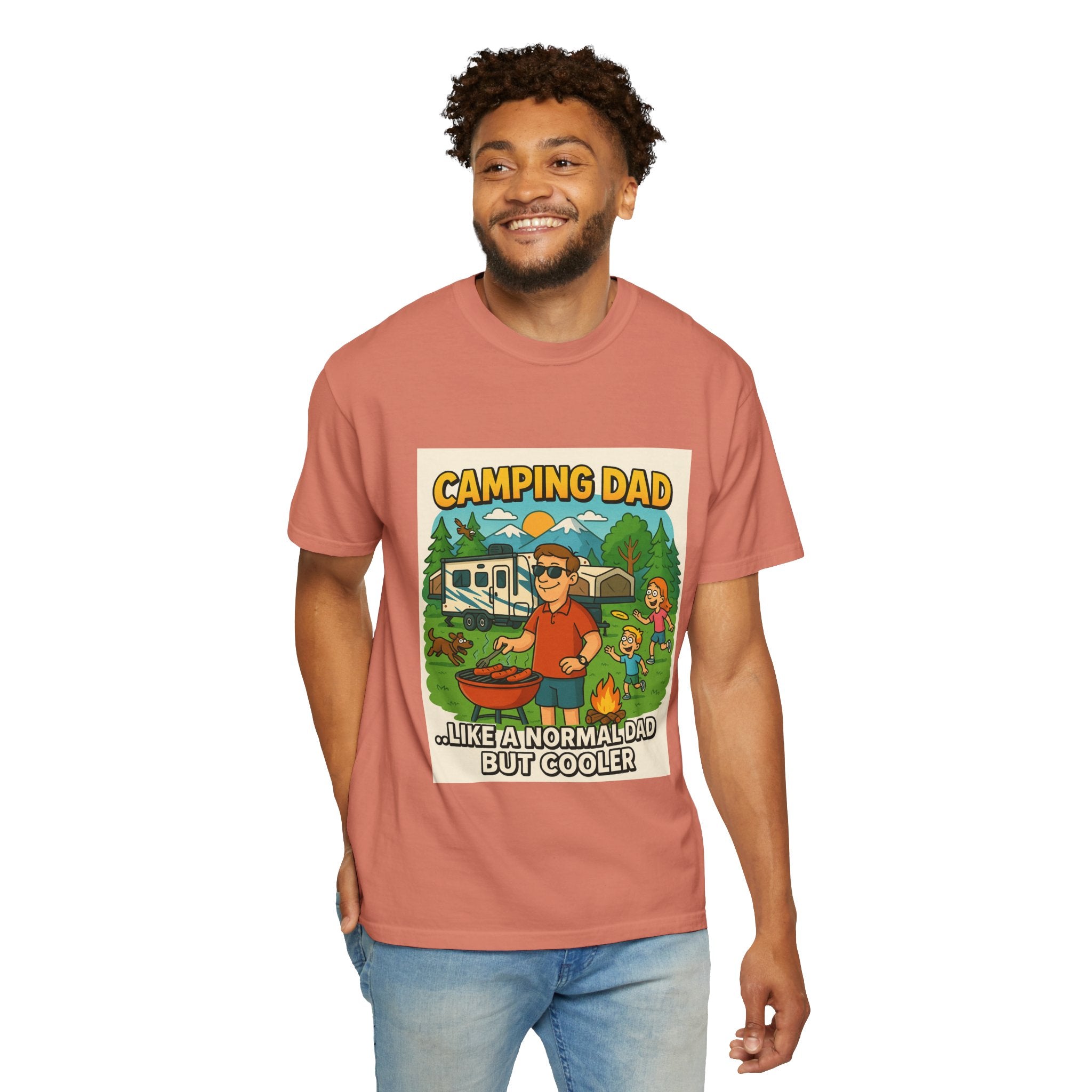 Camping Dad Unisex Garment-Dyed T-Shirt - Perfect for Family Outdoor Adventures