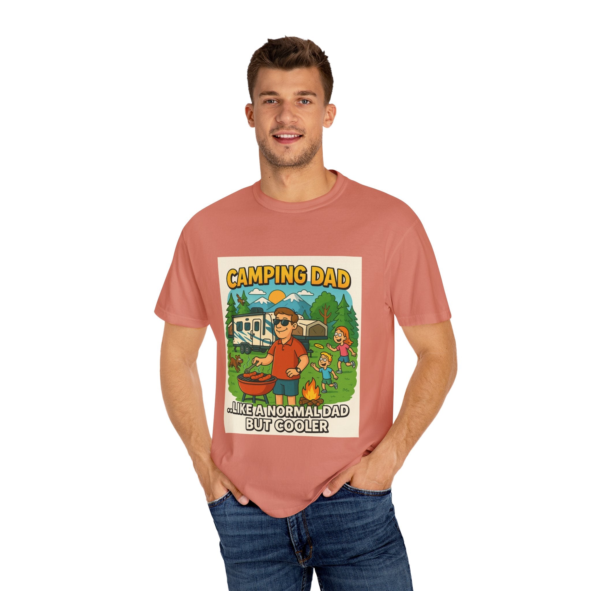 Camping Dad Unisex Garment-Dyed T-Shirt - Perfect for Family Outdoor Adventures