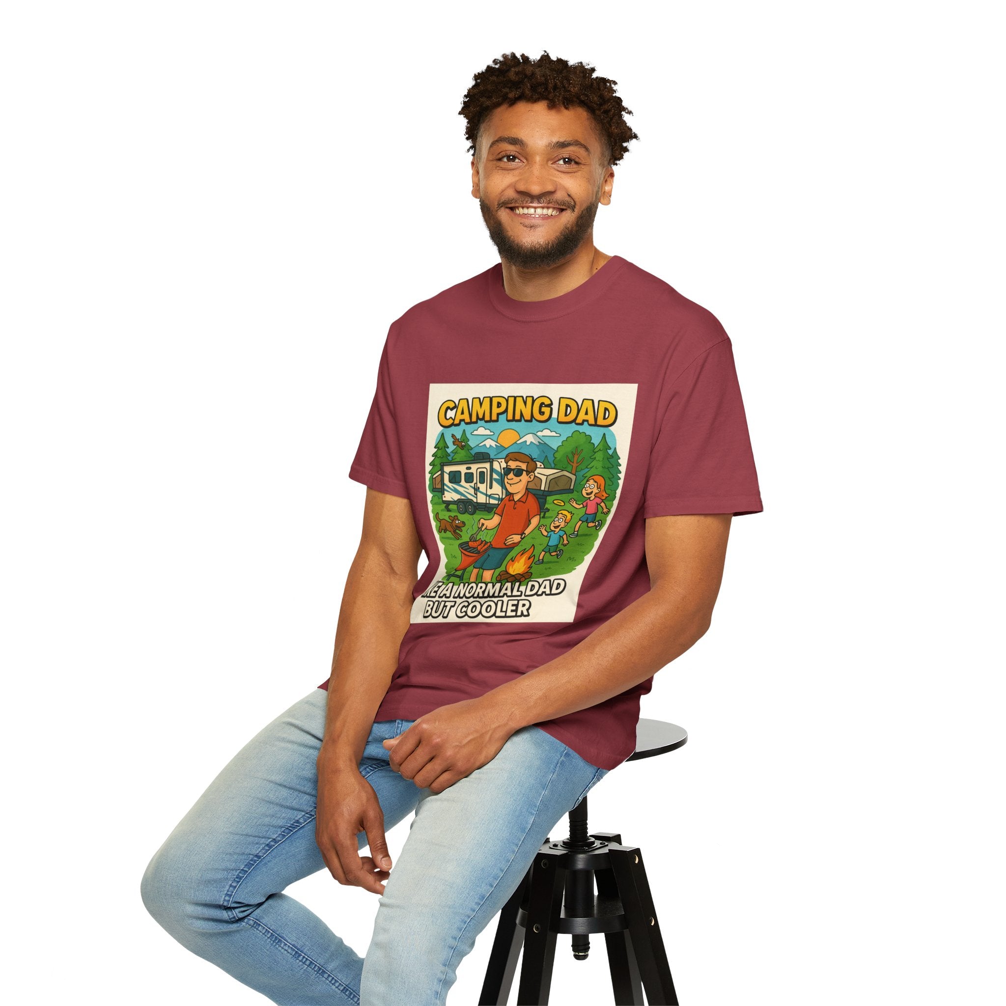 Camping Dad Unisex Garment-Dyed T-Shirt - Perfect for Family Outdoor Adventures