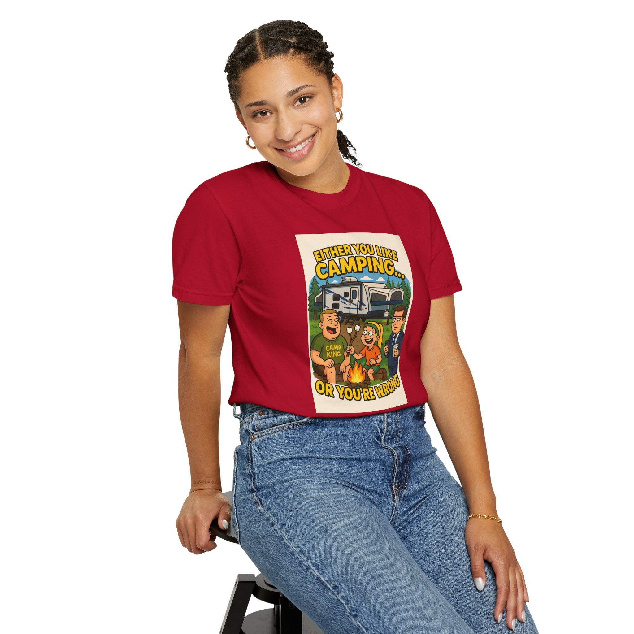 Camping Humor Unisex Garment-Dyed T-shirt – Perfect for Outdoors Enthusiasts