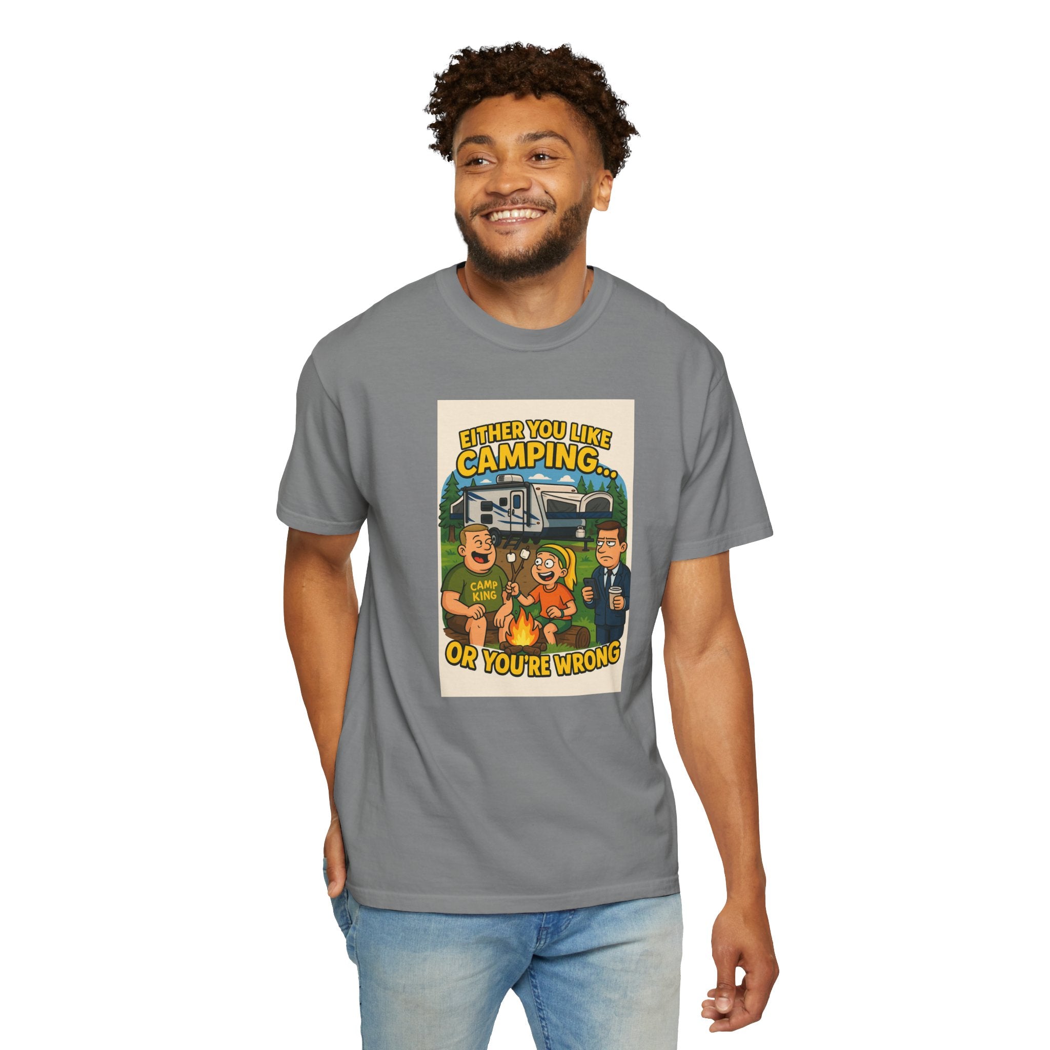 Camping Humor Unisex Garment-Dyed T-shirt – Perfect for Outdoors Enthusiasts