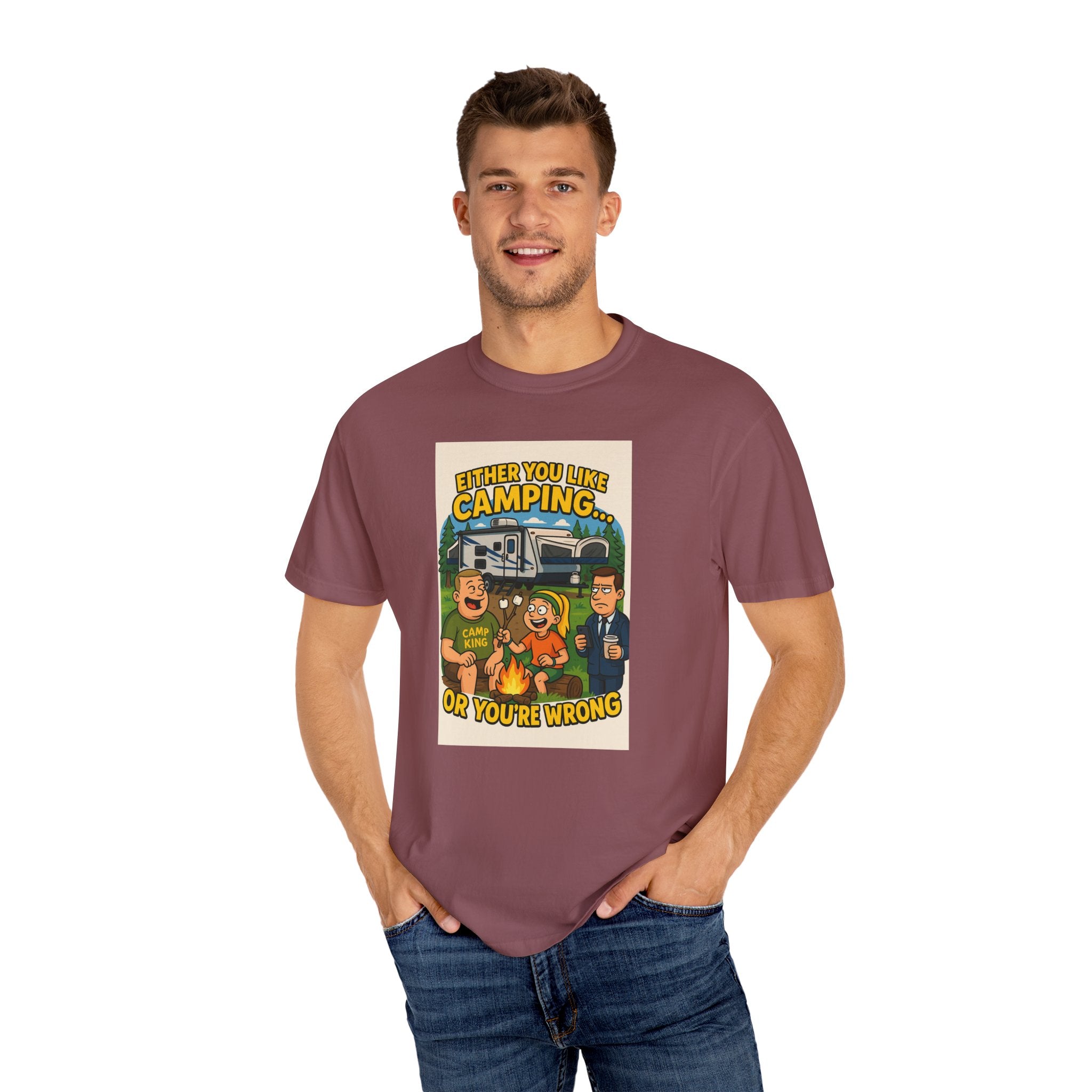 Camping Humor Unisex Garment-Dyed T-shirt – Perfect for Outdoors Enthusiasts