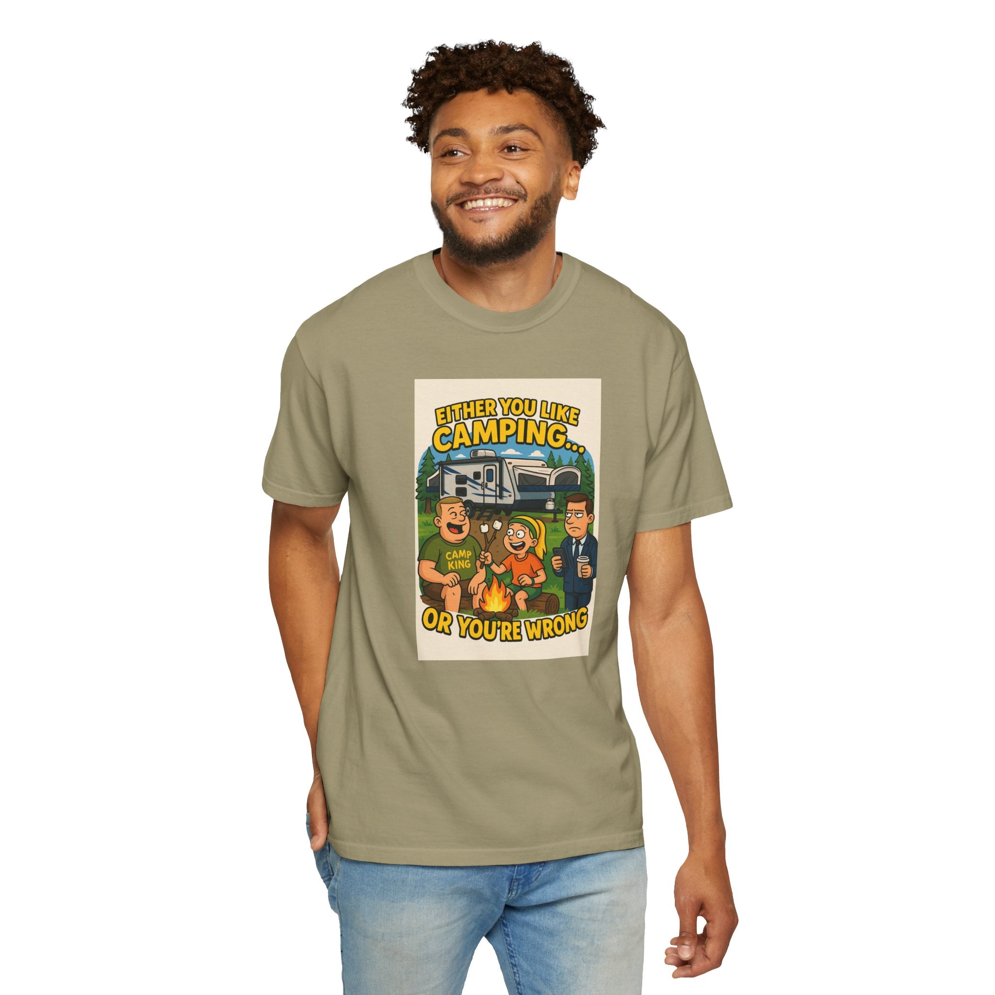 Camping Humor Unisex Garment-Dyed T-shirt – Perfect for Outdoors Enthusiasts