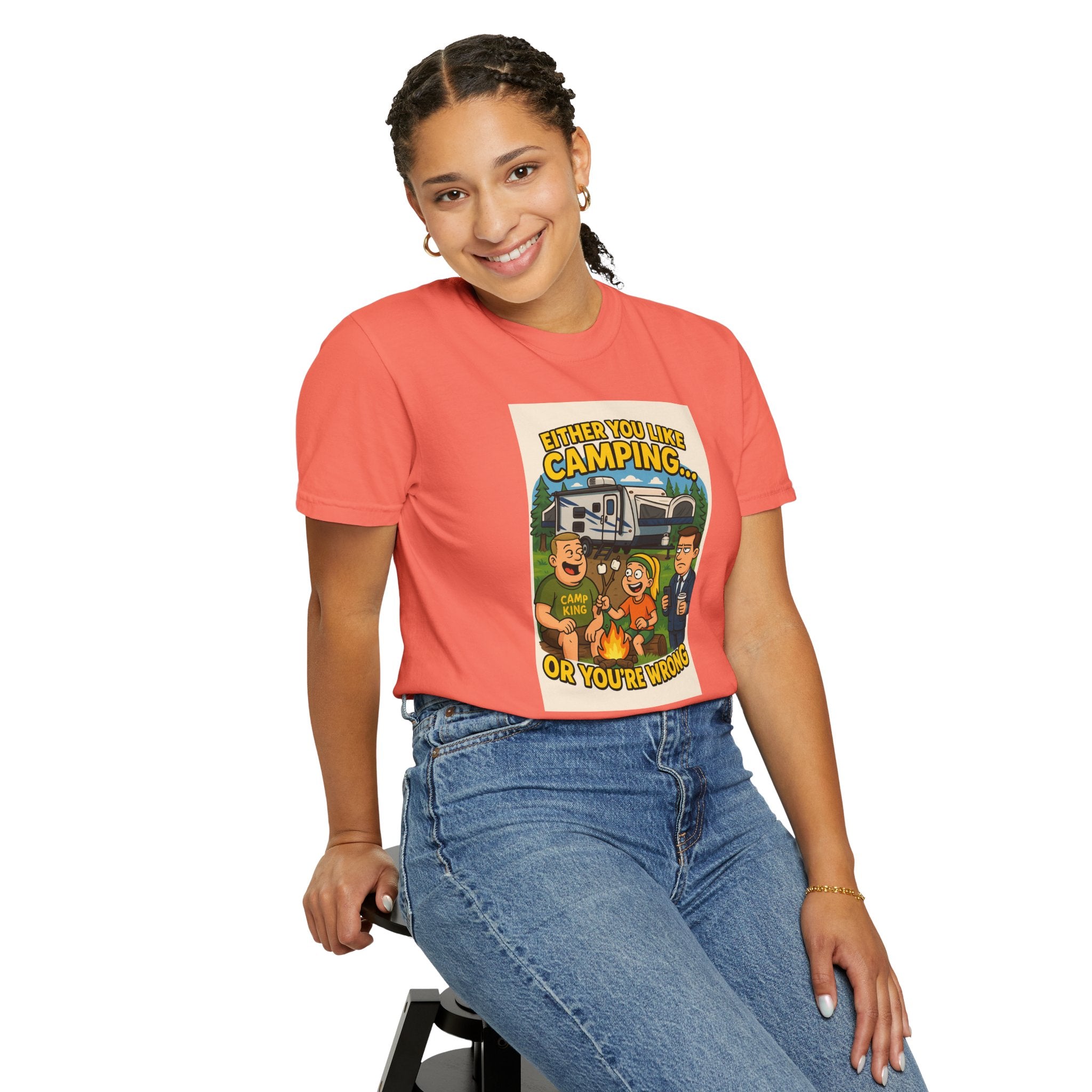 Camping Humor Unisex Garment-Dyed T-shirt – Perfect for Outdoors Enthusiasts