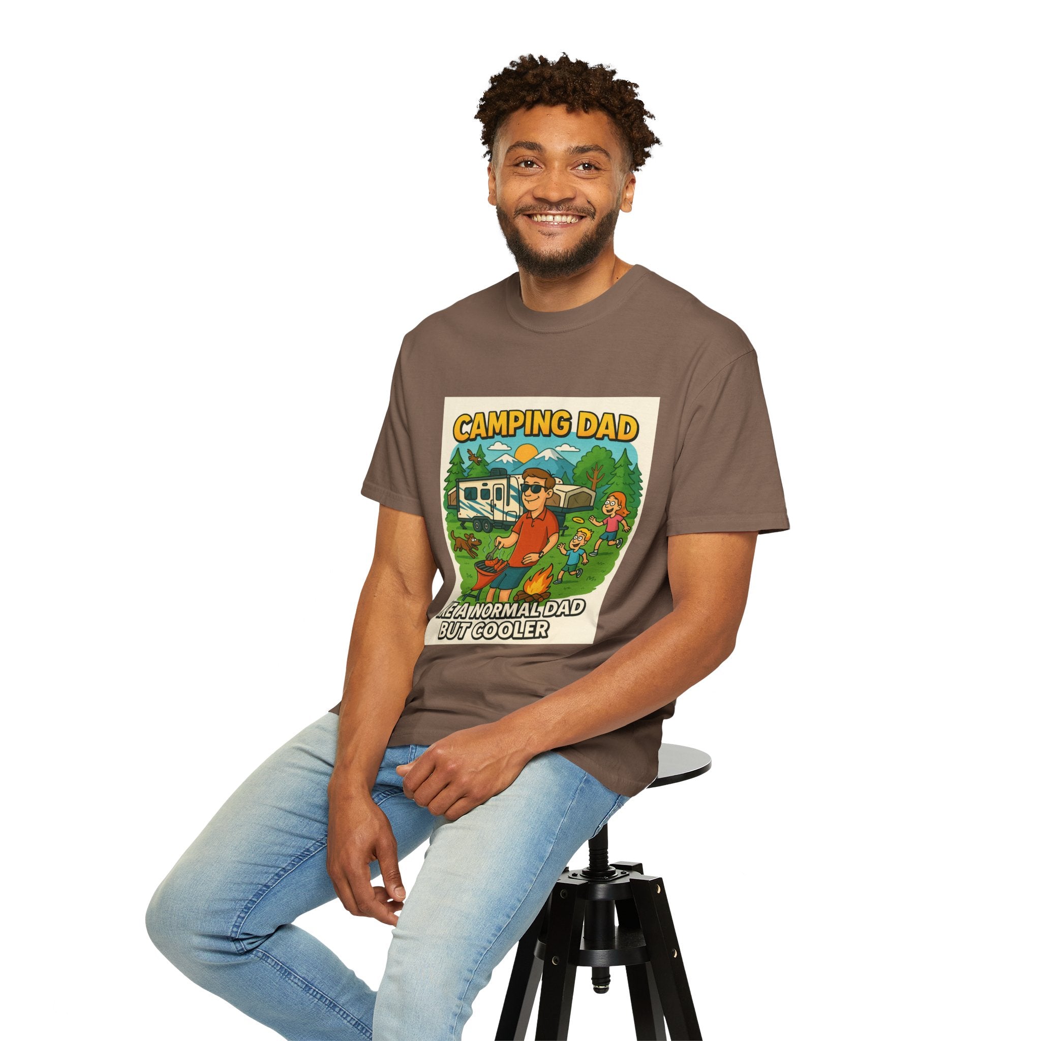 Camping Dad Unisex Garment-Dyed T-Shirt - Perfect for Family Outdoor Adventures