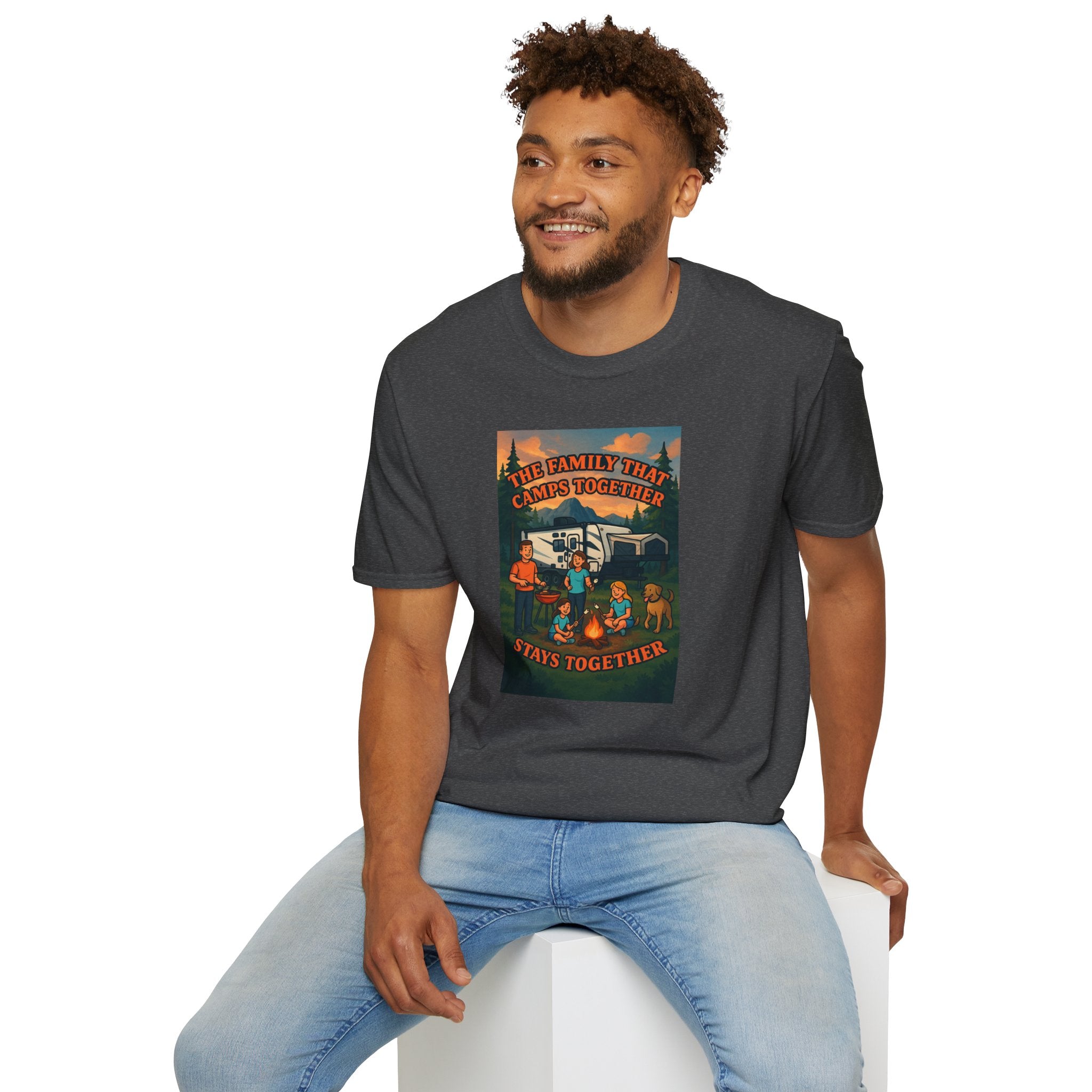Family Camping Unisex T-Shirt - "The Family That Camps Together Stays Together"