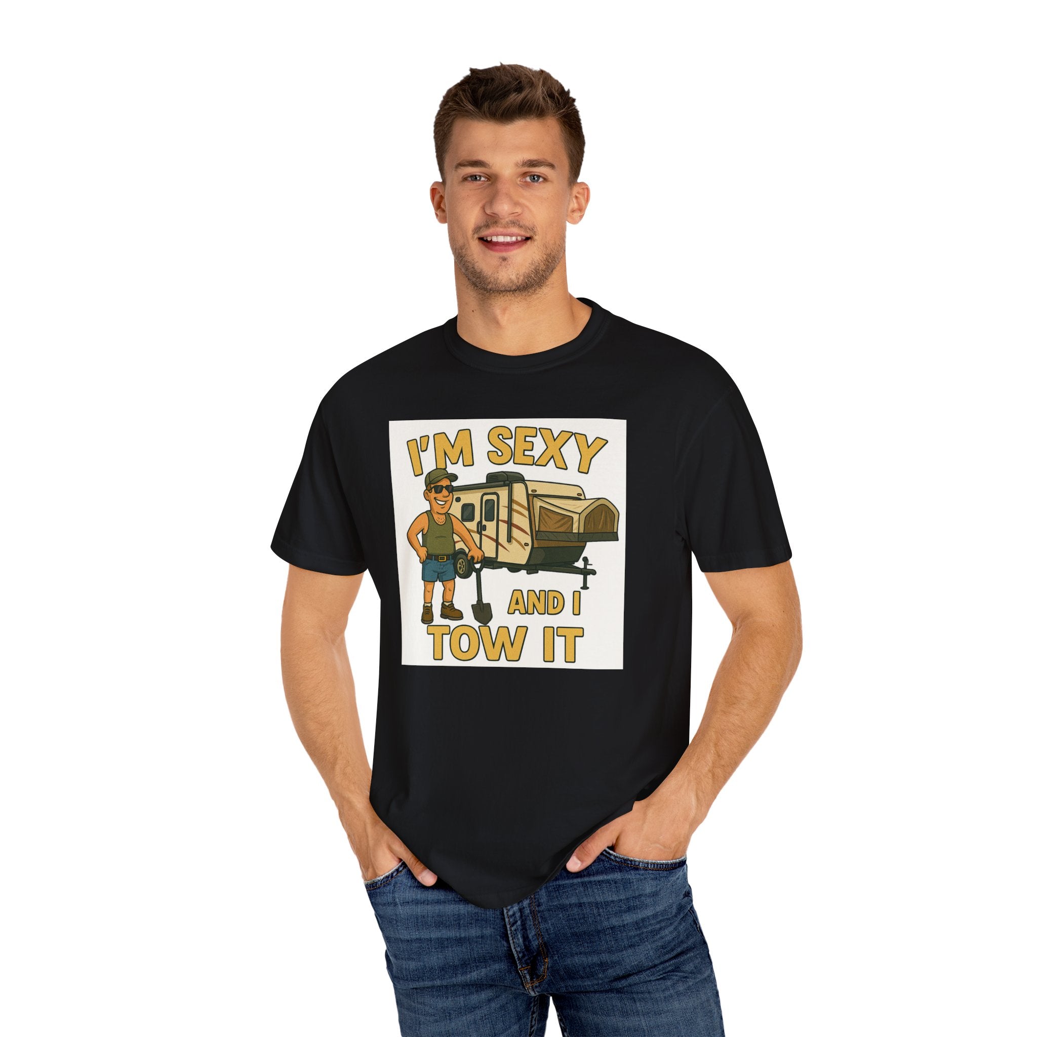 Funny Unisex T-Shirt - "I'm Sexy and I Tow It" - Perfect for RV Enthusiasts and Camping Lovers