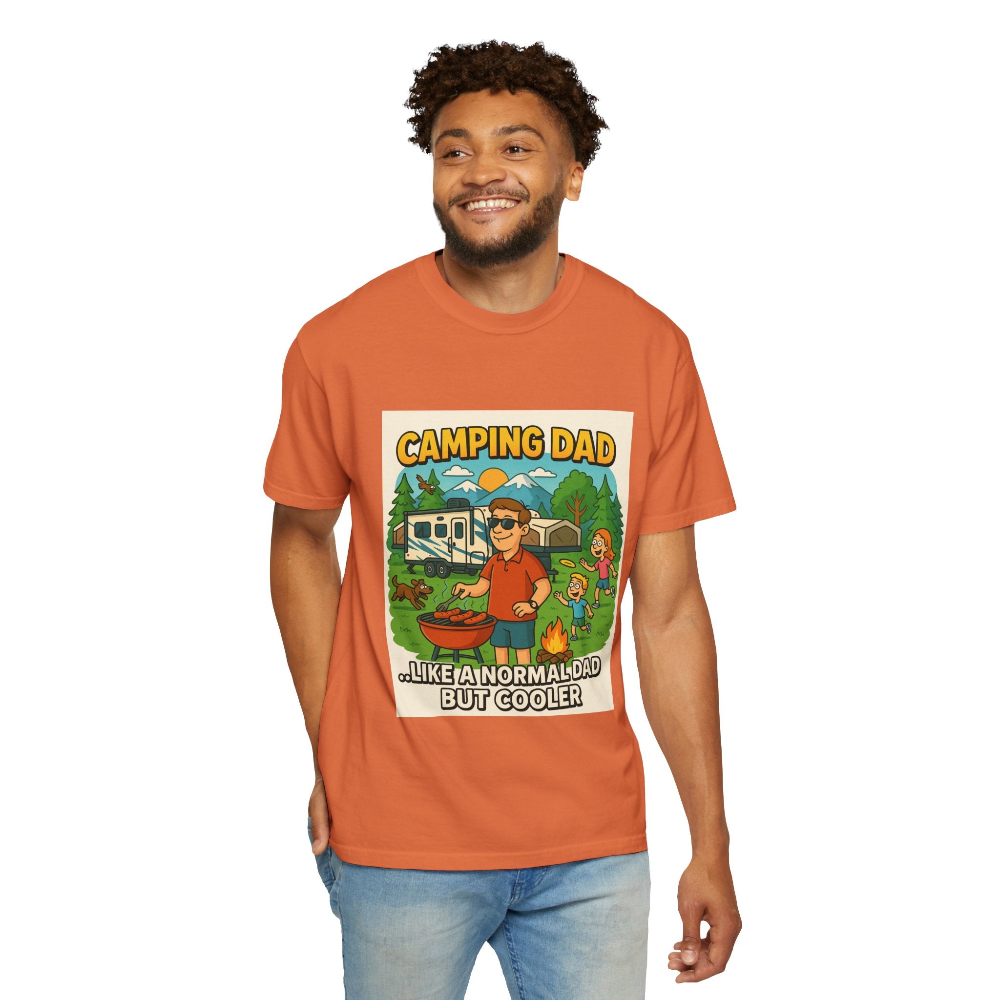 Camping Dad Unisex Garment-Dyed T-Shirt - Perfect for Family Outdoor Adventures