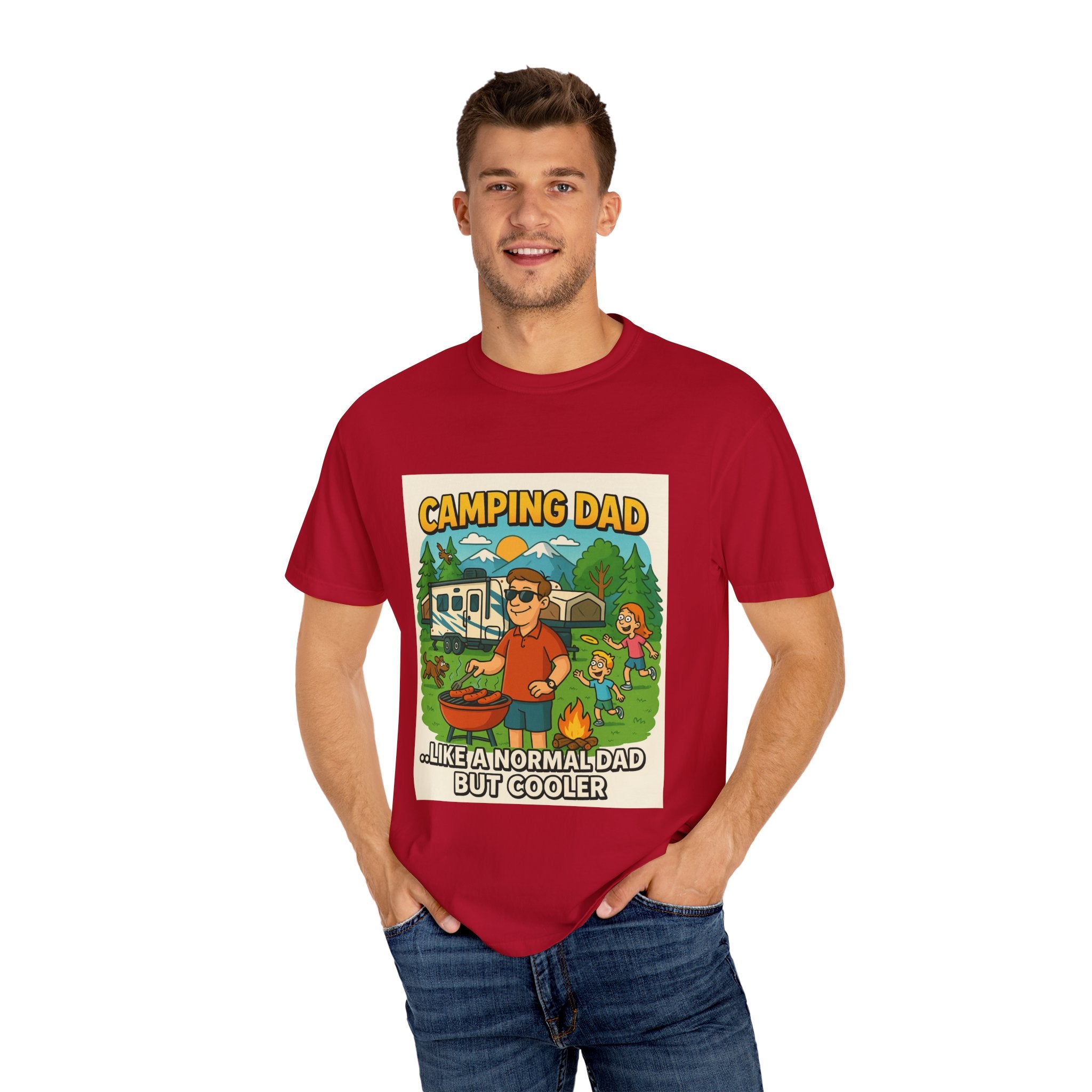 Camping Dad Unisex Garment-Dyed T-Shirt - Perfect for Family Outdoor Adventures