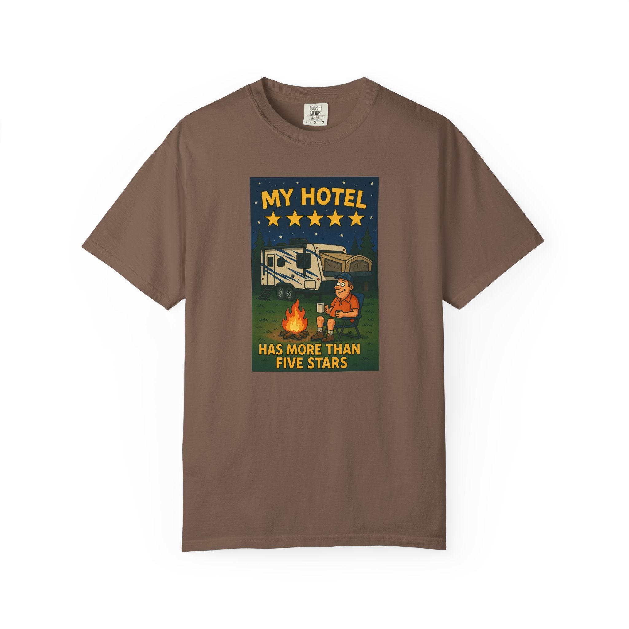 My Hotel Five Stars Unisex Garment-Dyed T-Shirt - Perfect for Campers and Travelers