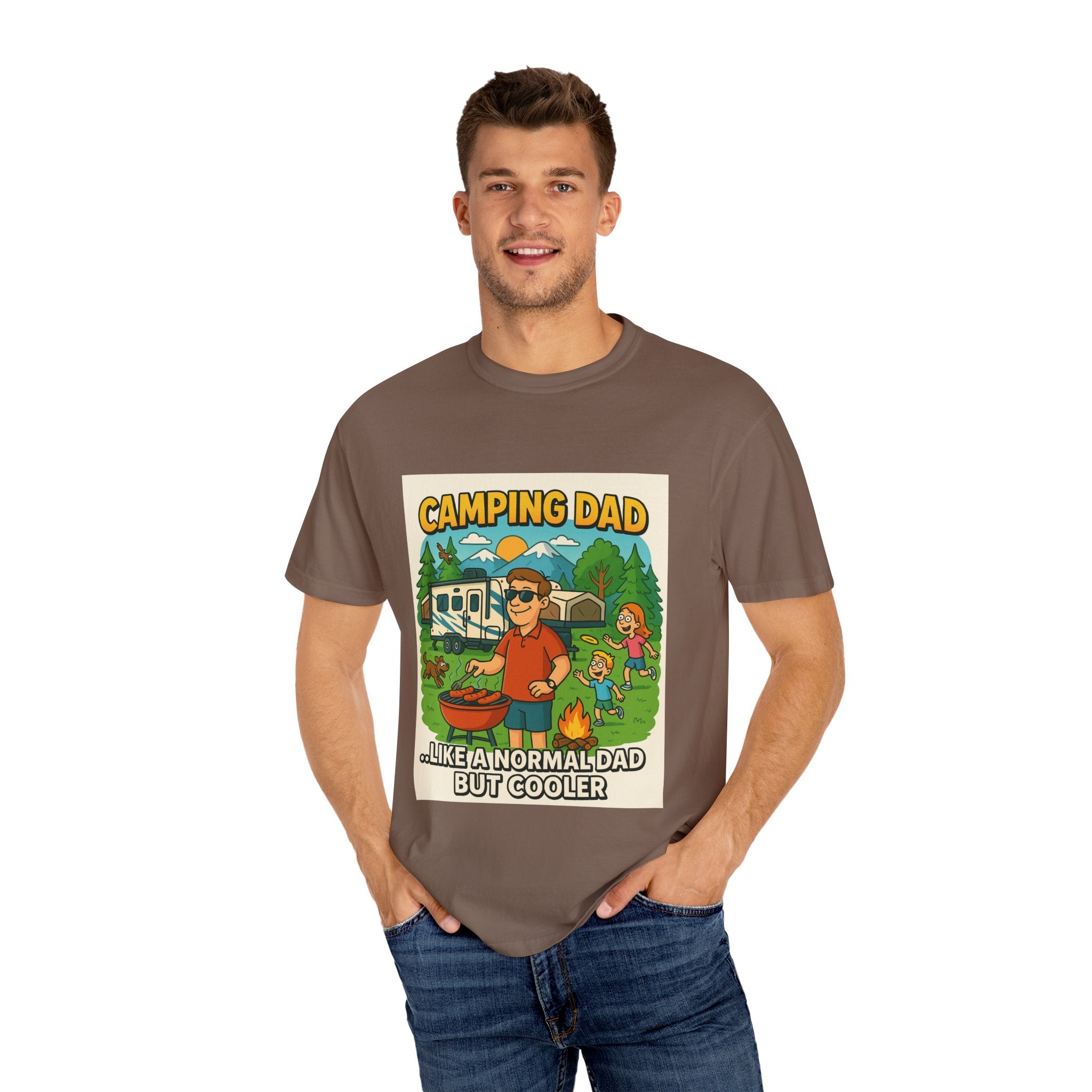 Camping Dad Unisex Garment-Dyed T-Shirt - Perfect for Family Outdoor Adventures