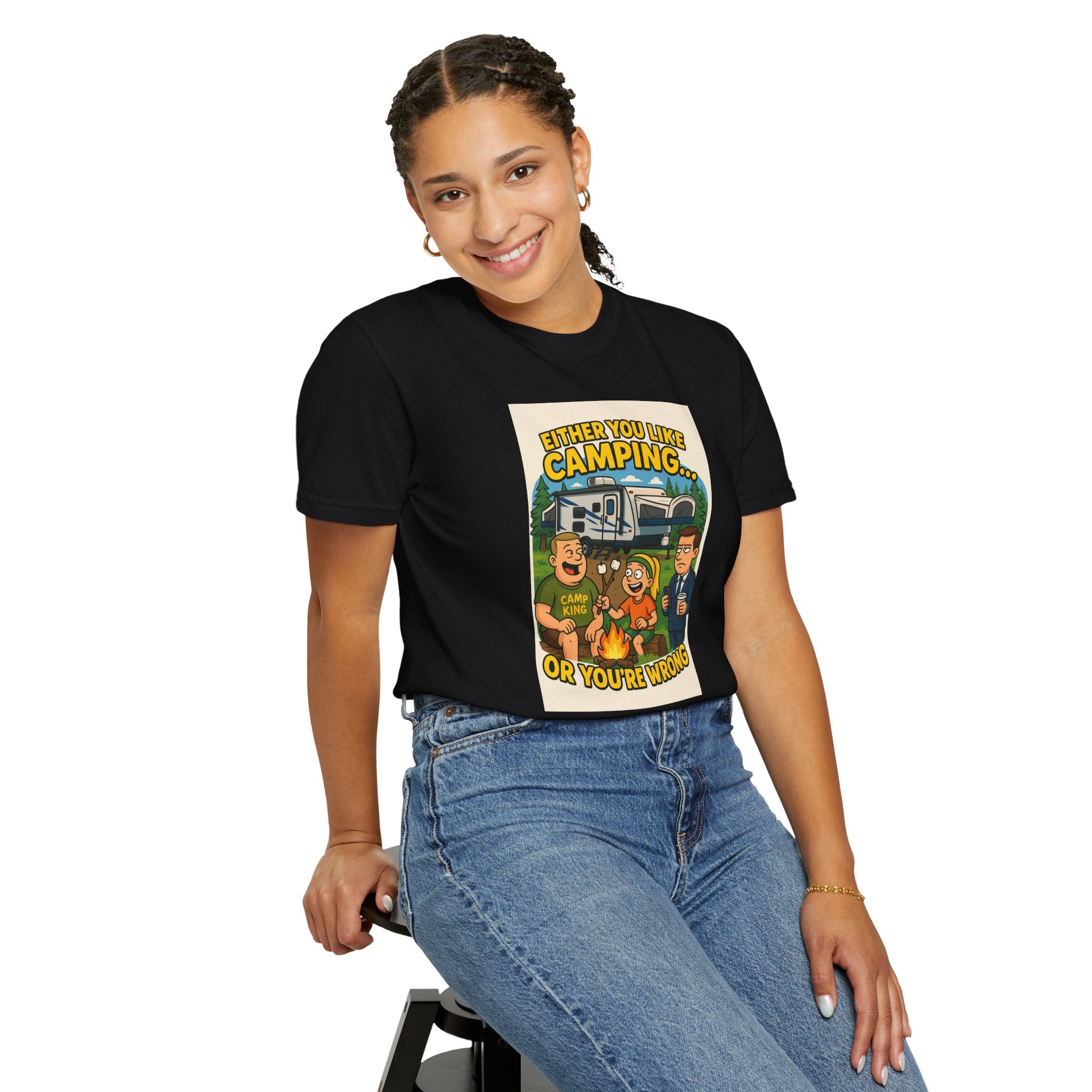 Camping Humor Unisex Garment-Dyed T-shirt – Perfect for Outdoors Enthusiasts