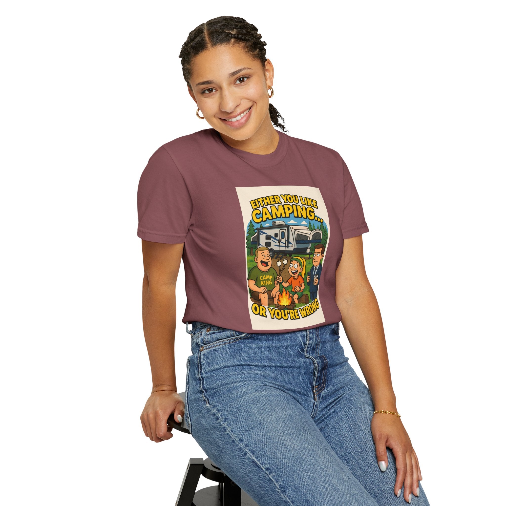 Camping Humor Unisex Garment-Dyed T-shirt – Perfect for Outdoors Enthusiasts