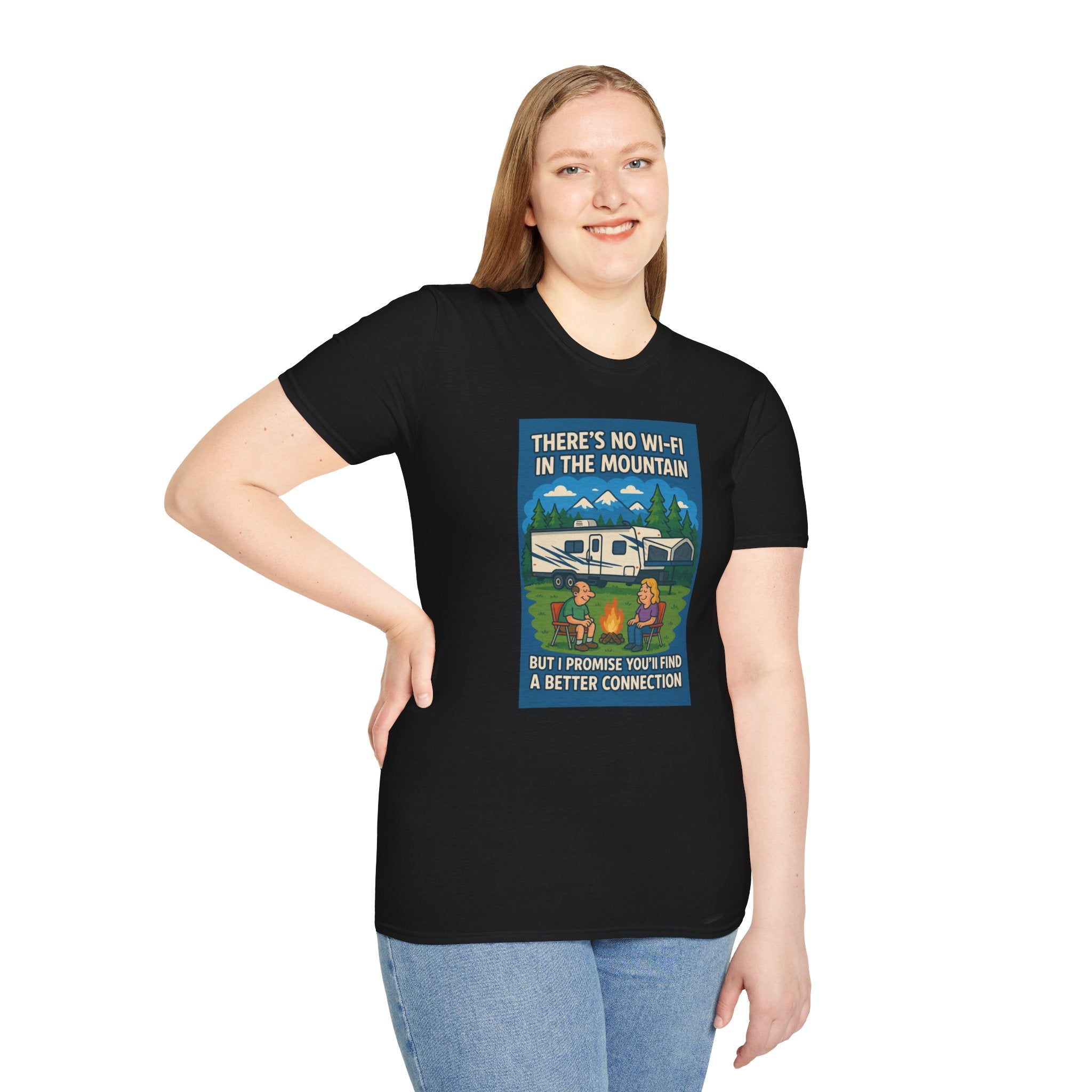 Camping Connection Unisex Softstyle T-Shirt - Fun Outdoor Adventure Tee
