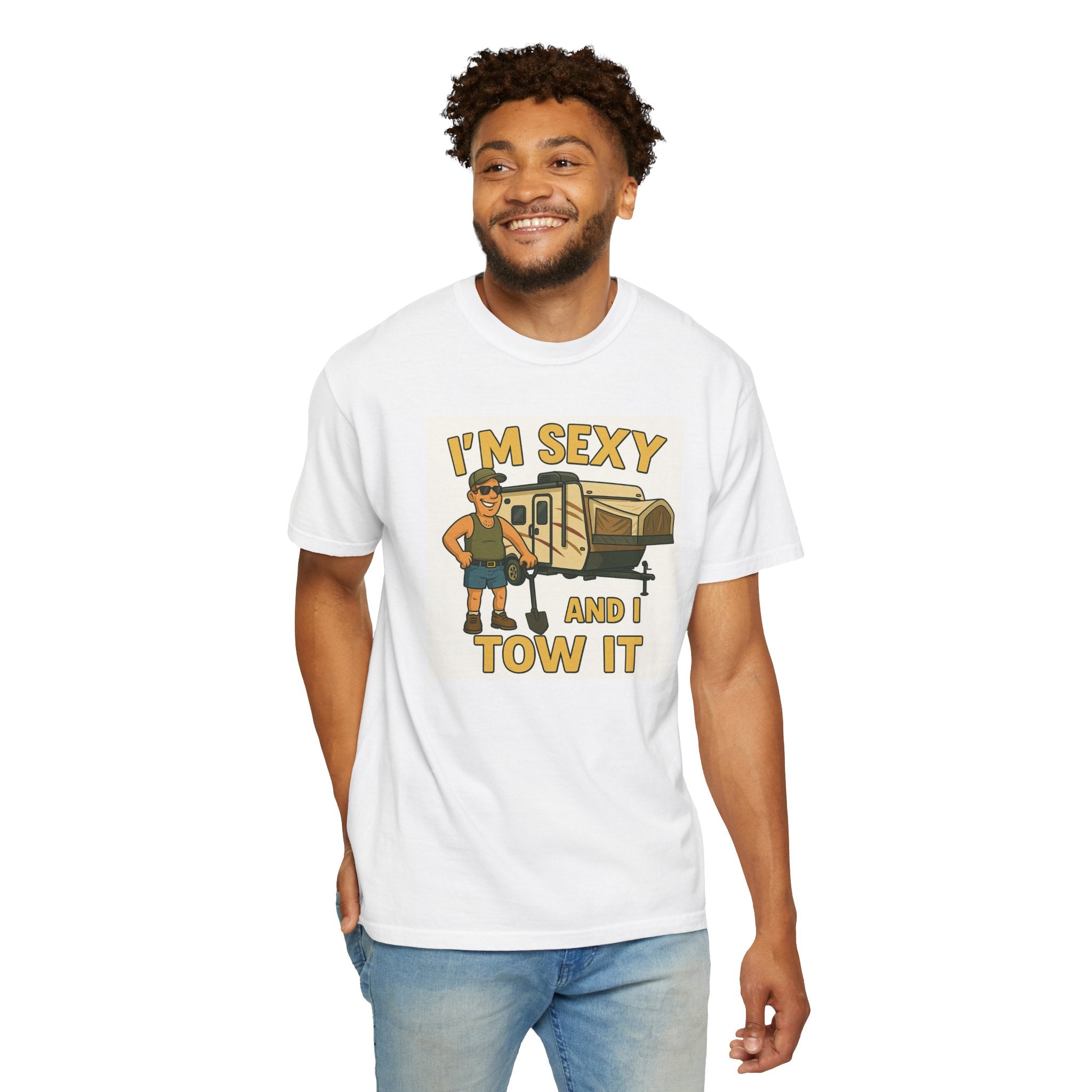 Funny Unisex T-Shirt - "I'm Sexy and I Tow It" - Perfect for RV Enthusiasts and Camping Lovers