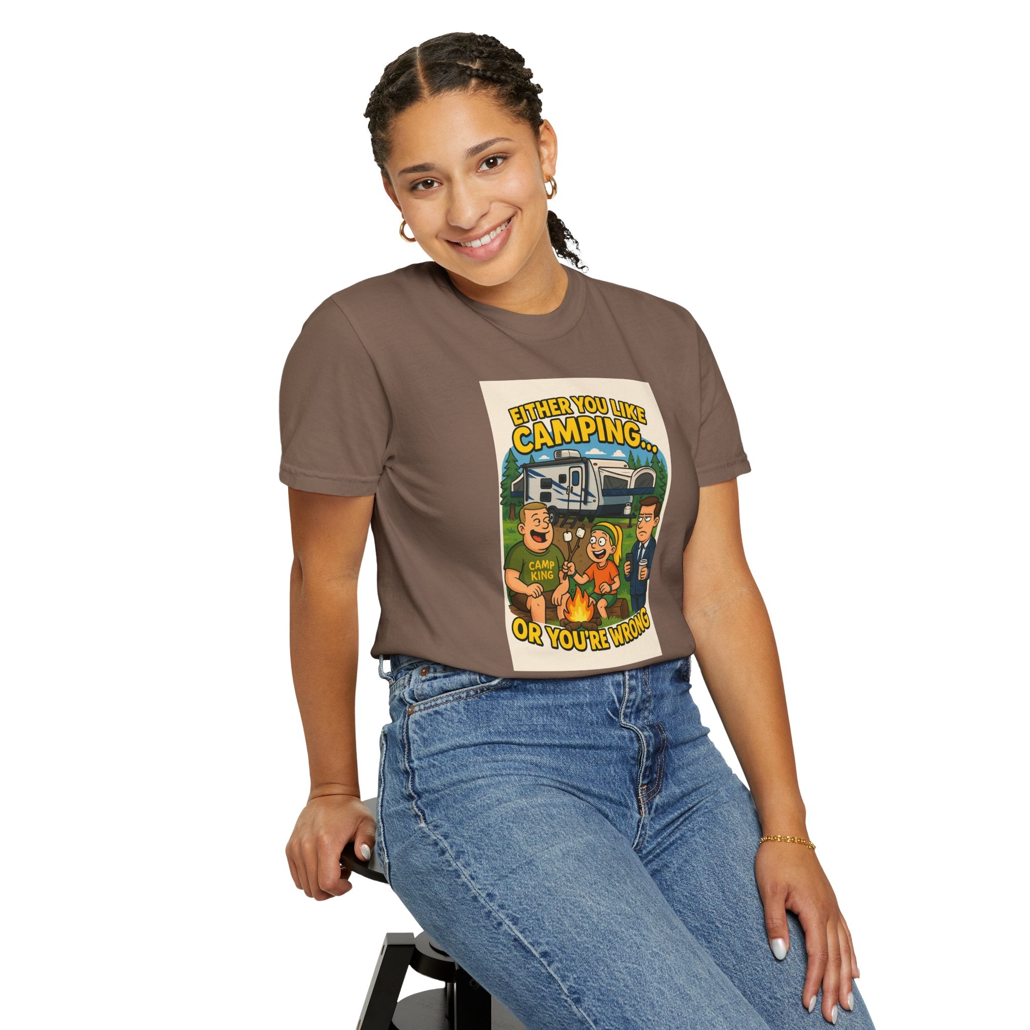 Camping Humor Unisex Garment-Dyed T-shirt – Perfect for Outdoors Enthusiasts