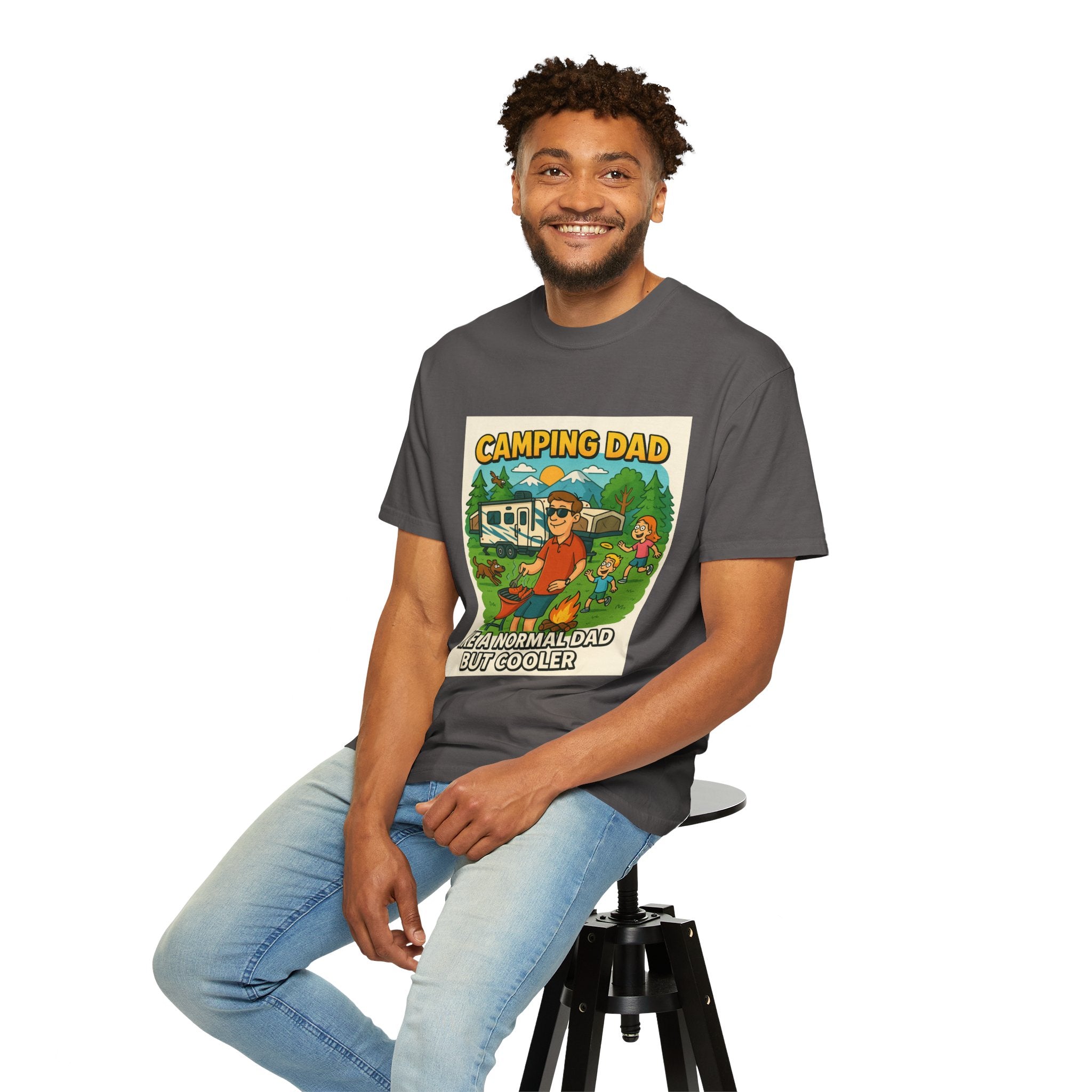 Camping Dad Unisex Garment-Dyed T-Shirt - Perfect for Family Outdoor Adventures