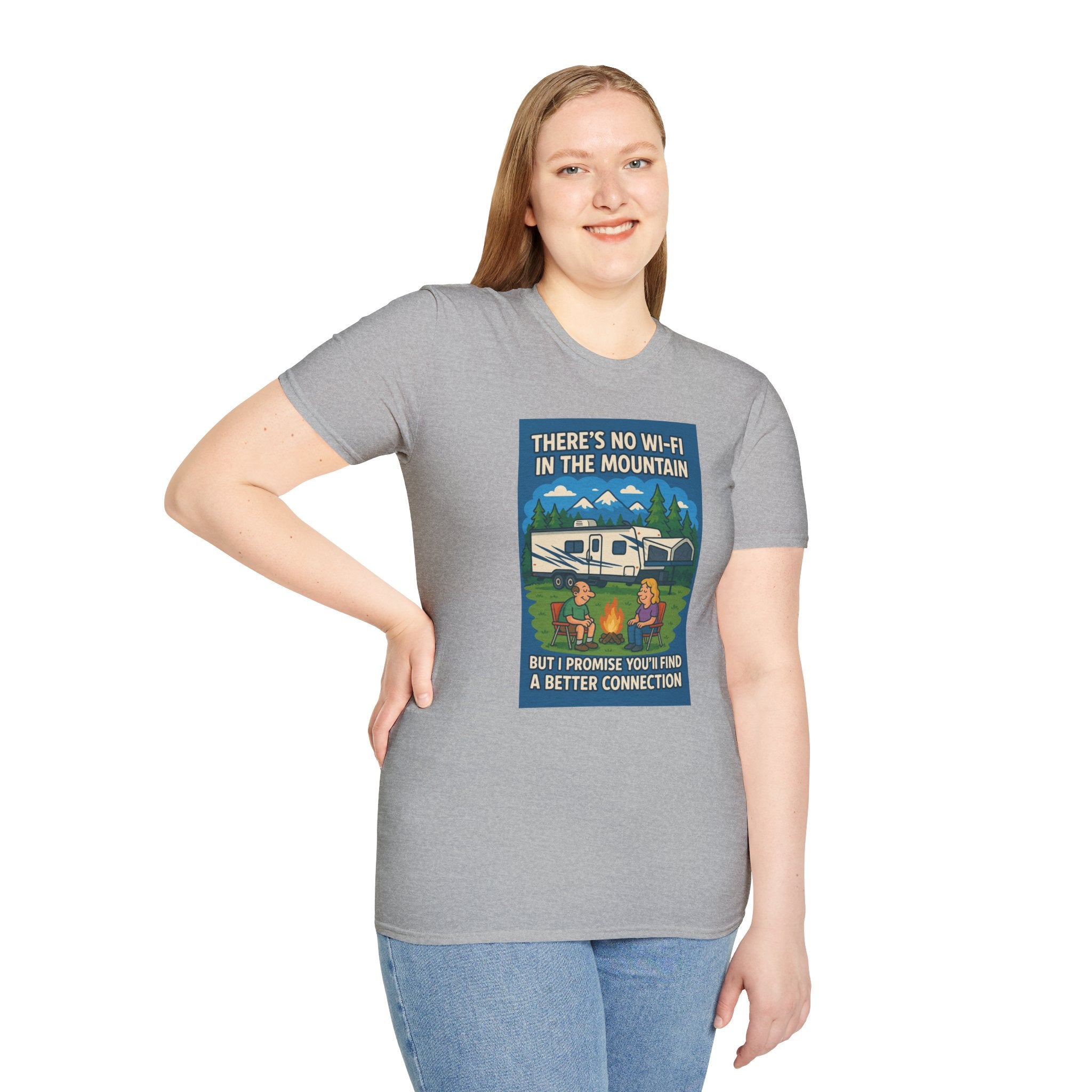 Camping Connection Unisex Softstyle T-Shirt - Fun Outdoor Adventure Tee
