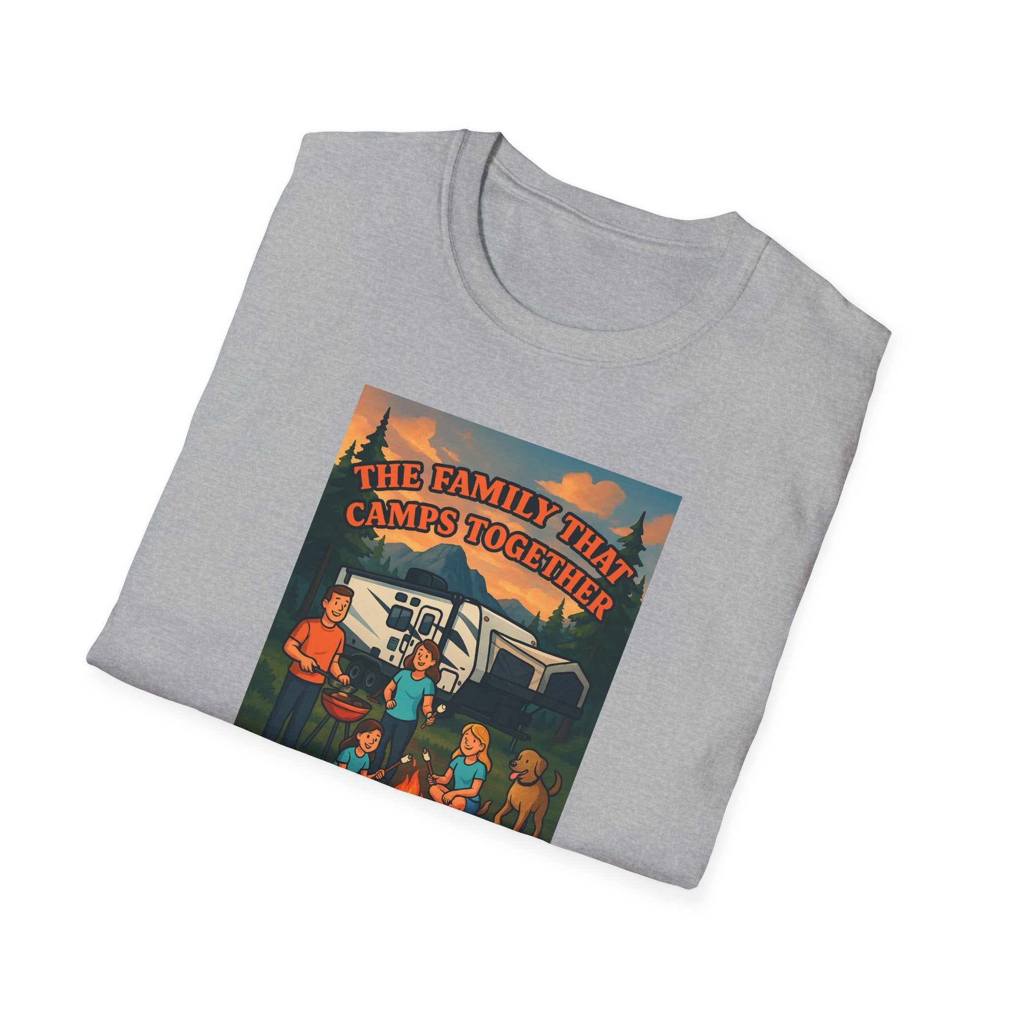 Family Camping Unisex T-Shirt - "The Family That Camps Together Stays Together"
