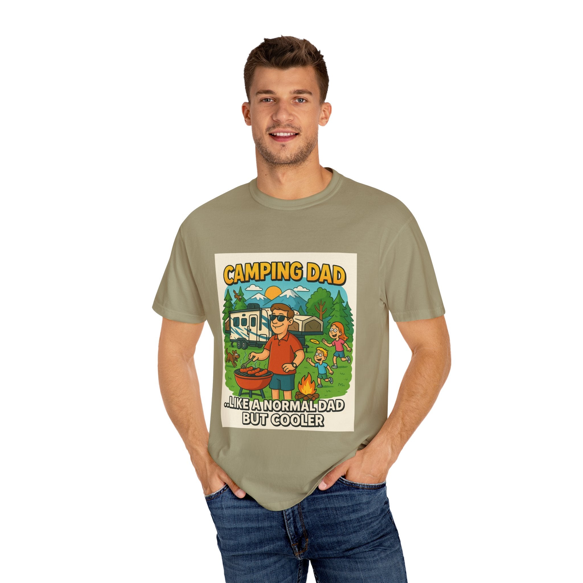 Camping Dad Unisex Garment-Dyed T-Shirt - Perfect for Family Outdoor Adventures