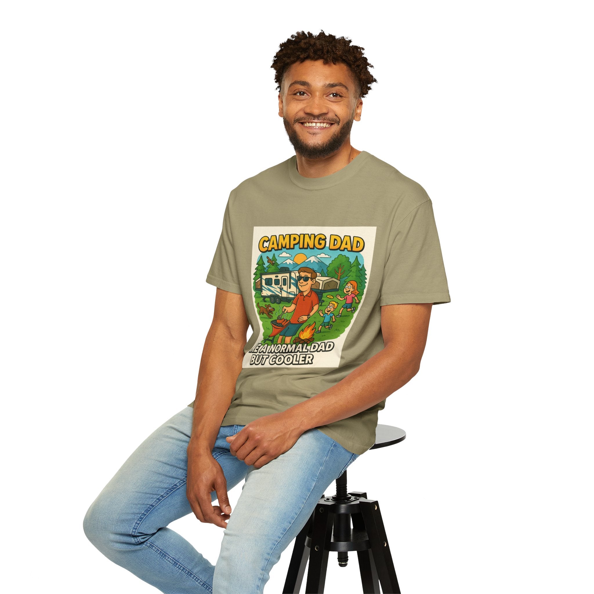 Camping Dad Unisex Garment-Dyed T-Shirt - Perfect for Family Outdoor Adventures