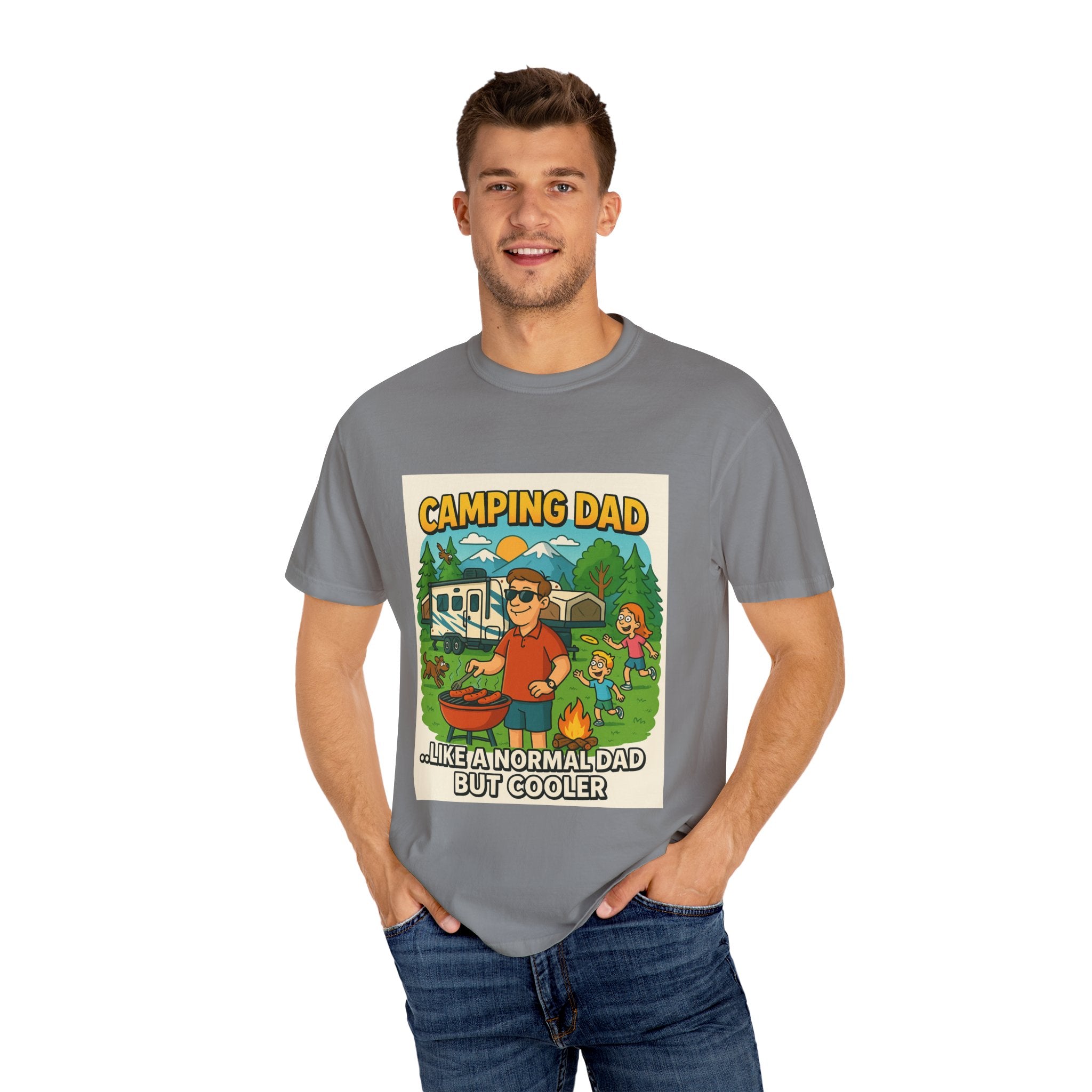 Camping Dad Unisex Garment-Dyed T-Shirt - Perfect for Family Outdoor Adventures