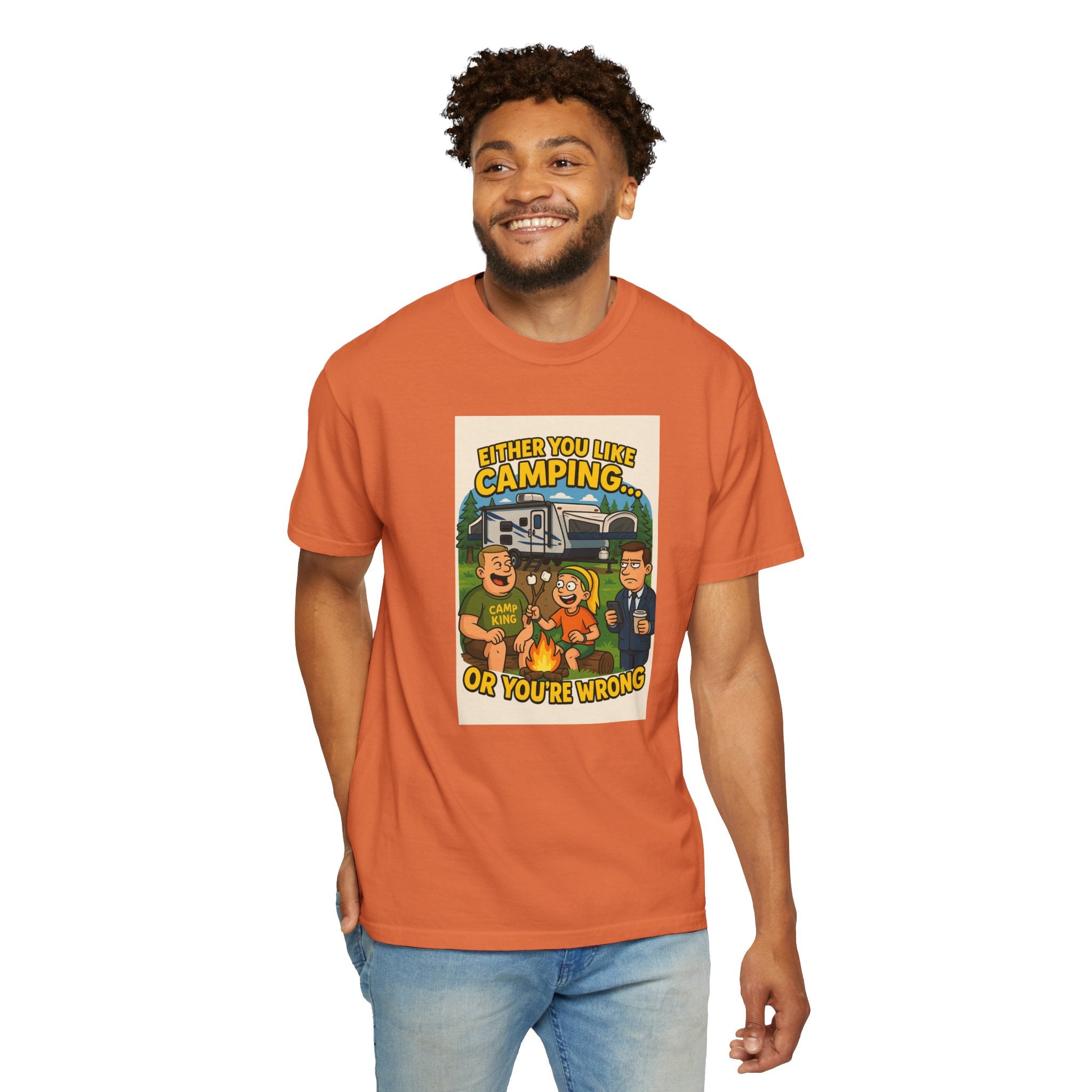 Camping Humor Unisex Garment-Dyed T-shirt – Perfect for Outdoors Enthusiasts