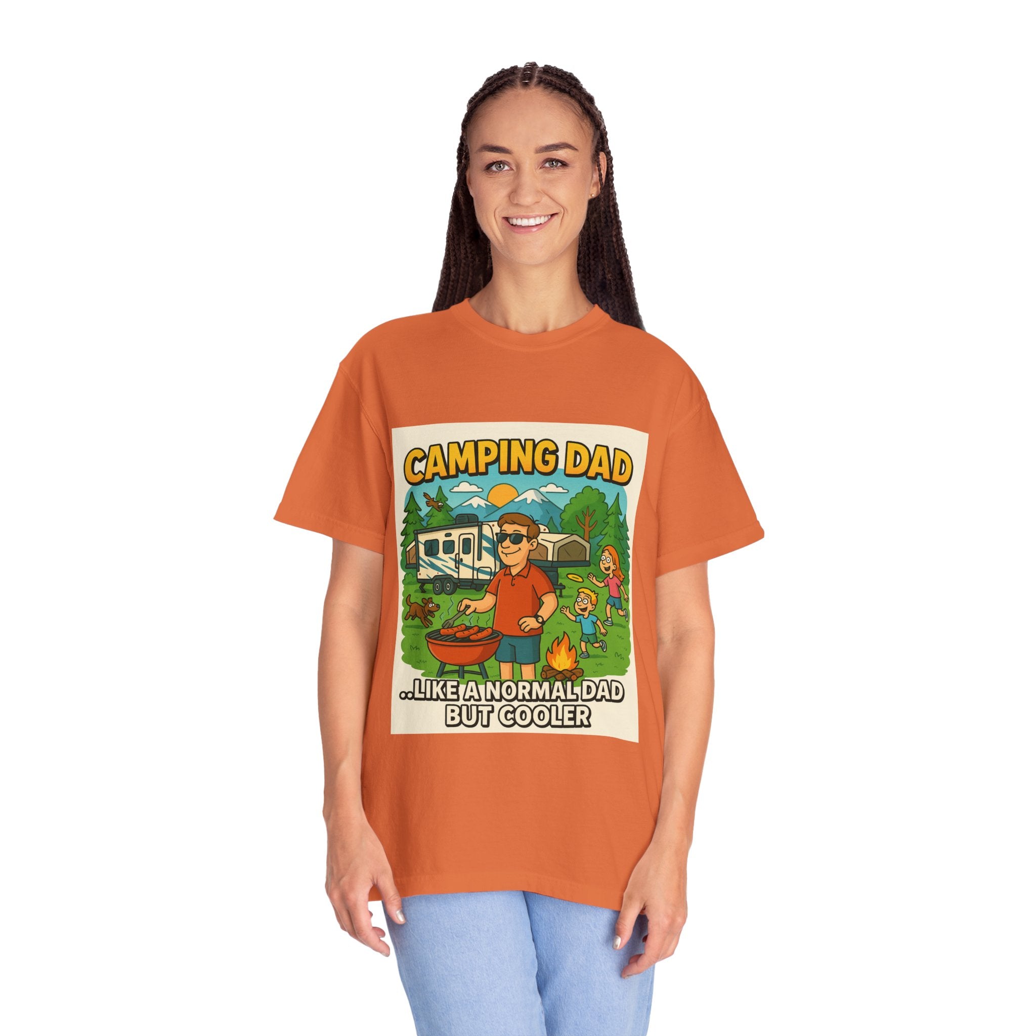 Camping Dad Unisex Garment-Dyed T-Shirt - Perfect for Family Outdoor Adventures