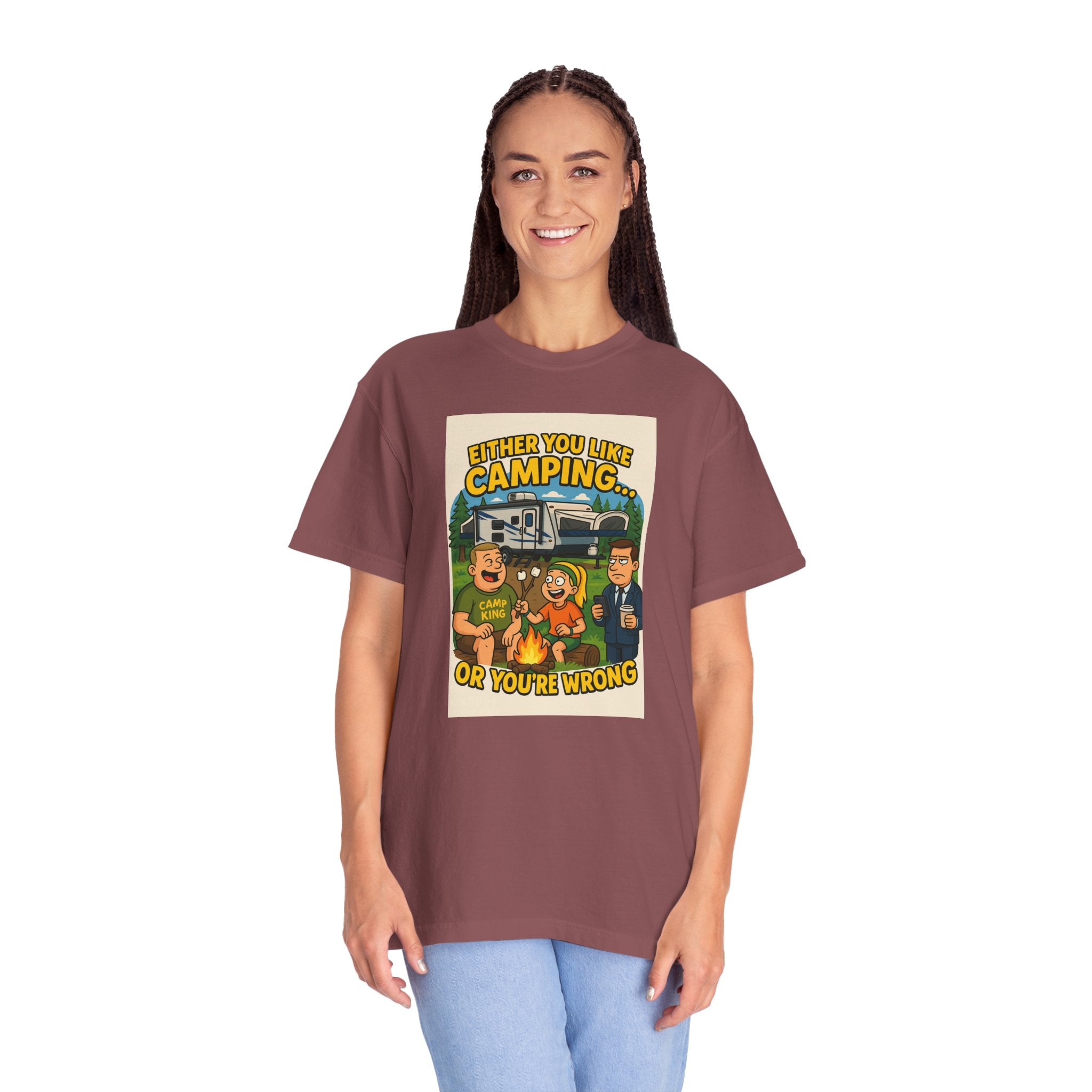 Camping Humor Unisex Garment-Dyed T-shirt – Perfect for Outdoors Enthusiasts