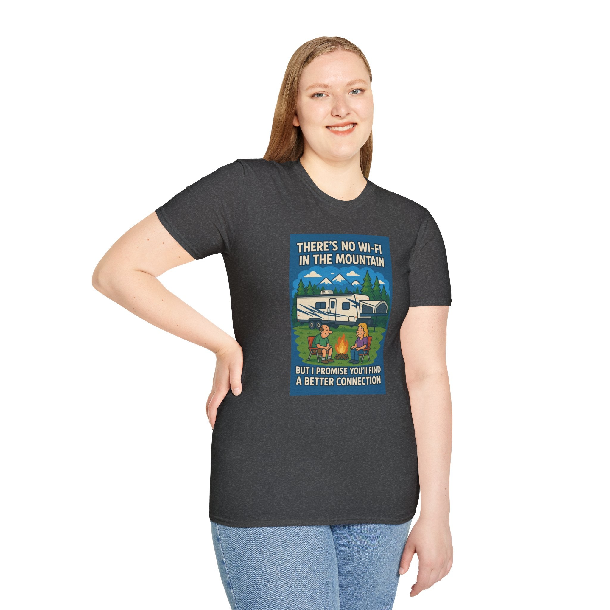 Camping Connection Unisex Softstyle T-Shirt - Fun Outdoor Adventure Tee