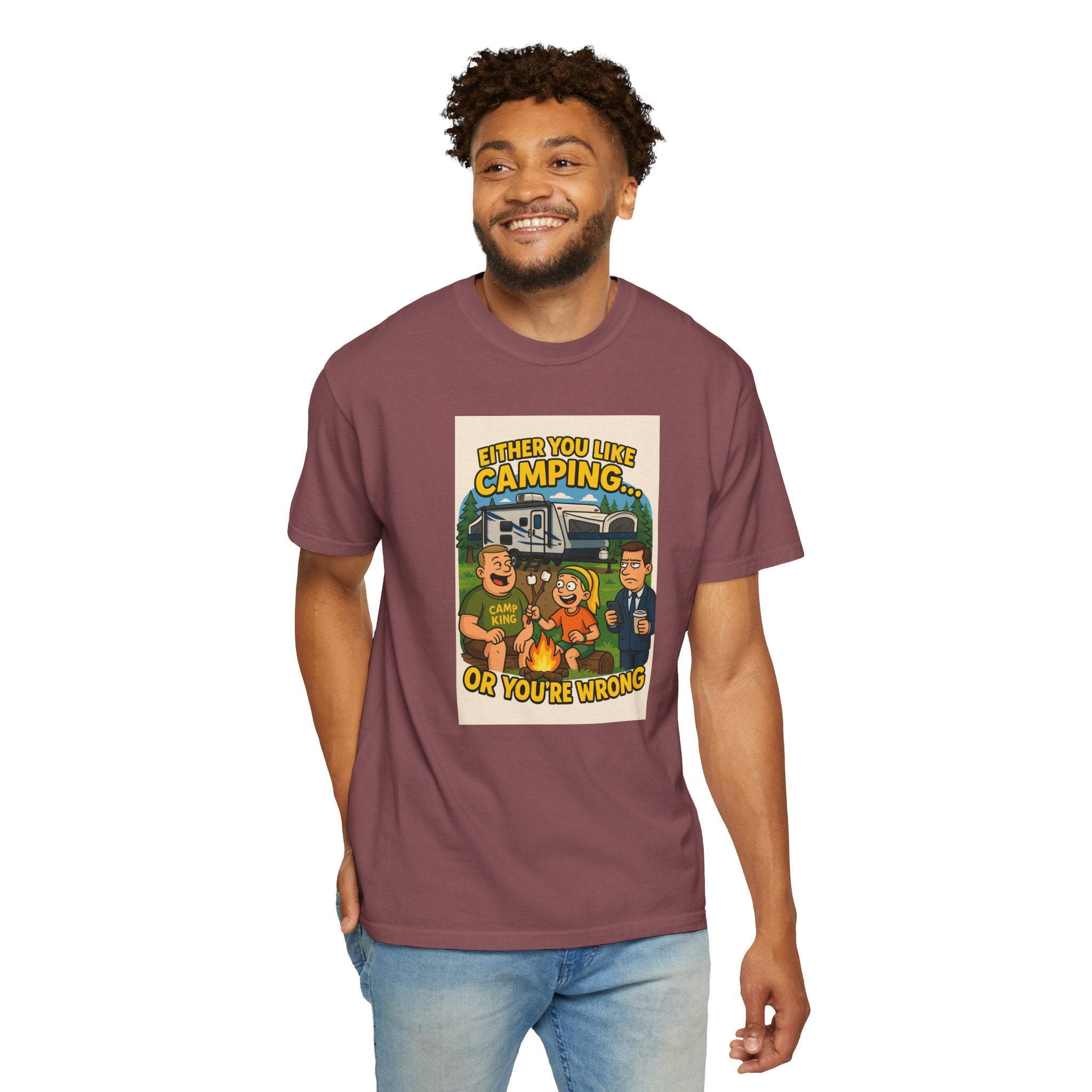 Camping Humor Unisex Garment-Dyed T-shirt – Perfect for Outdoors Enthusiasts