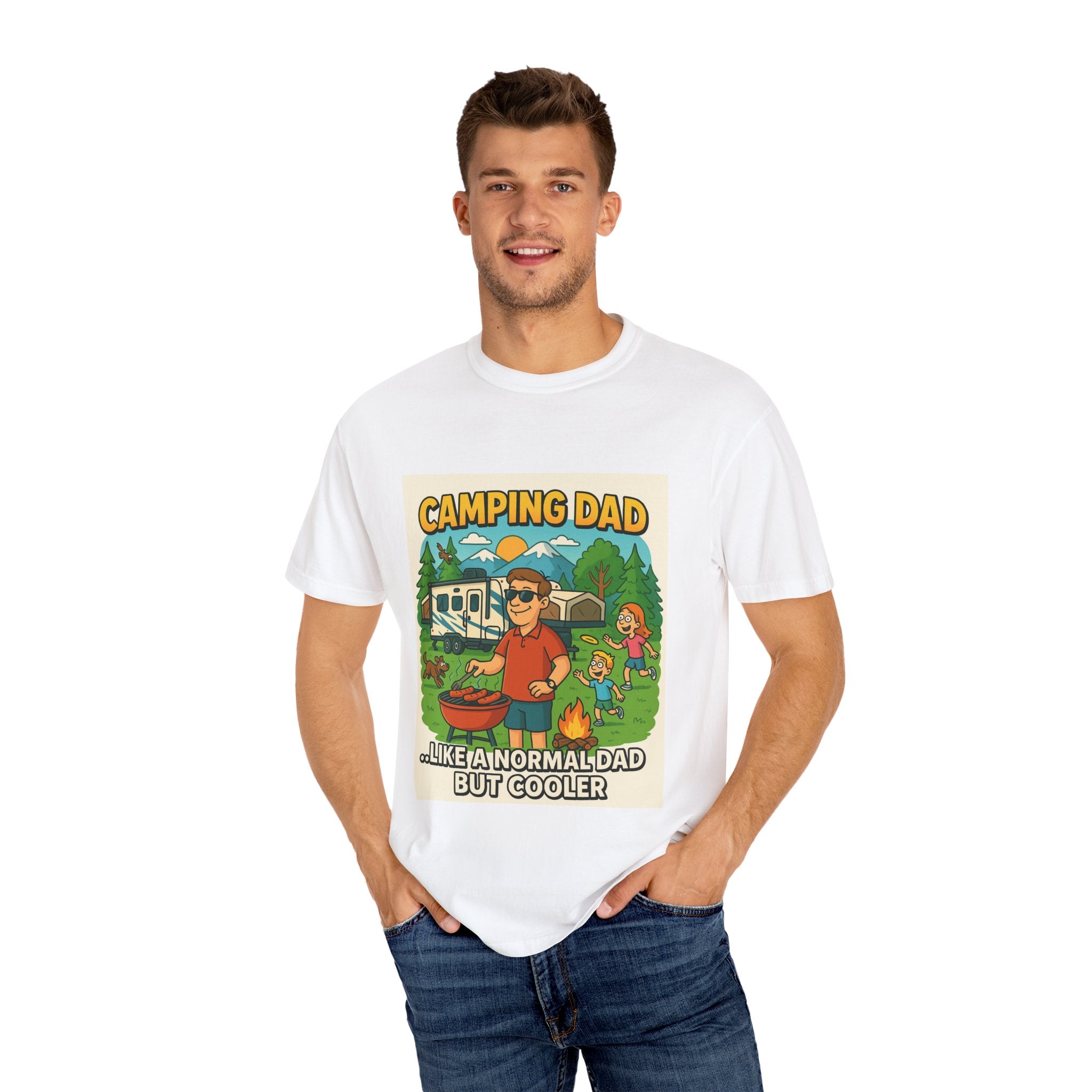 Camping Dad Unisex Garment-Dyed T-Shirt - Perfect for Family Outdoor Adventures