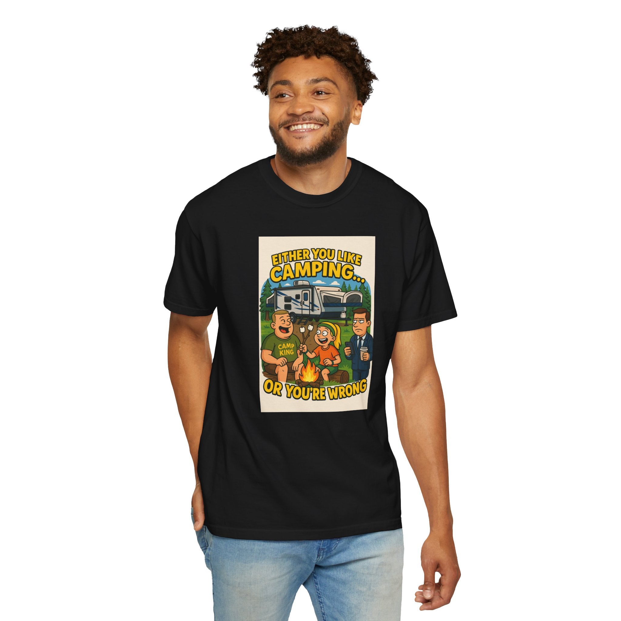 Camping Humor Unisex Garment-Dyed T-shirt – Perfect for Outdoors Enthusiasts