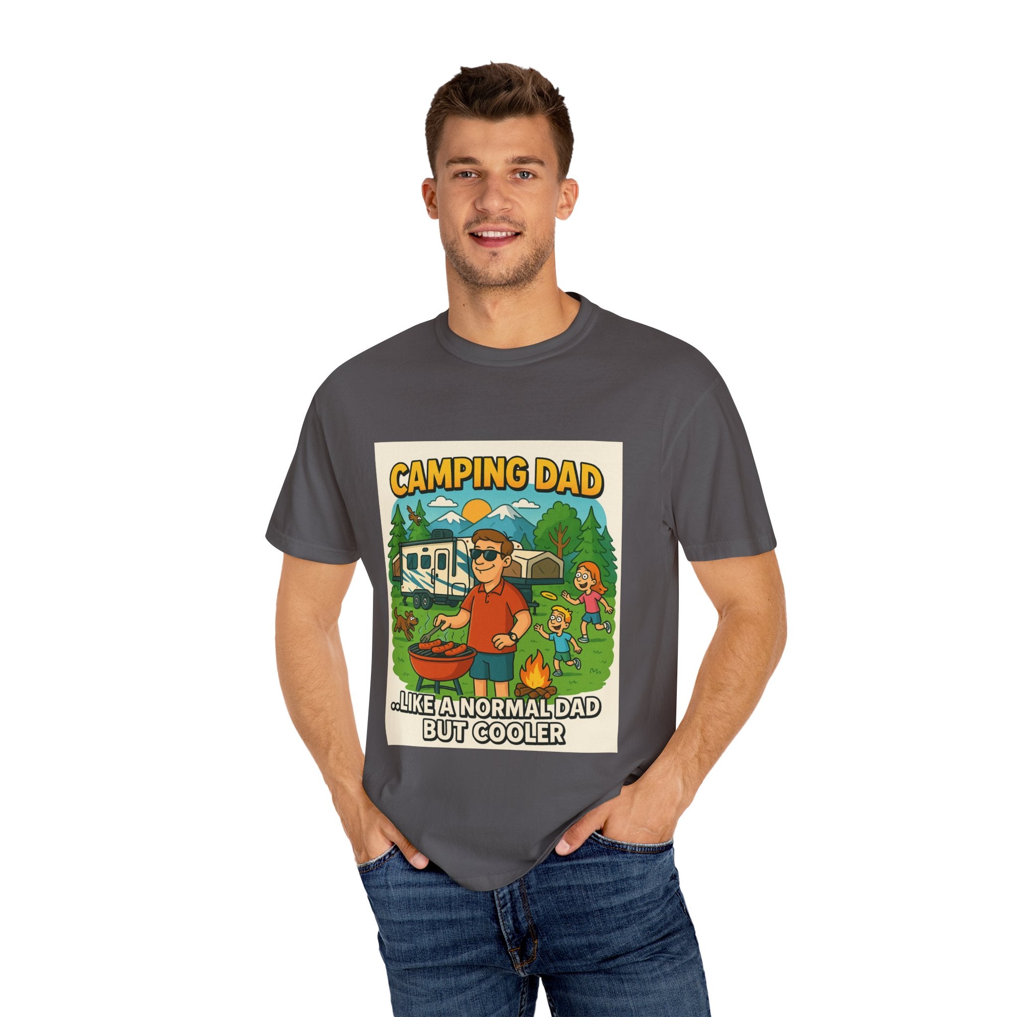Camping Dad Unisex Garment-Dyed T-Shirt - Perfect for Family Outdoor Adventures