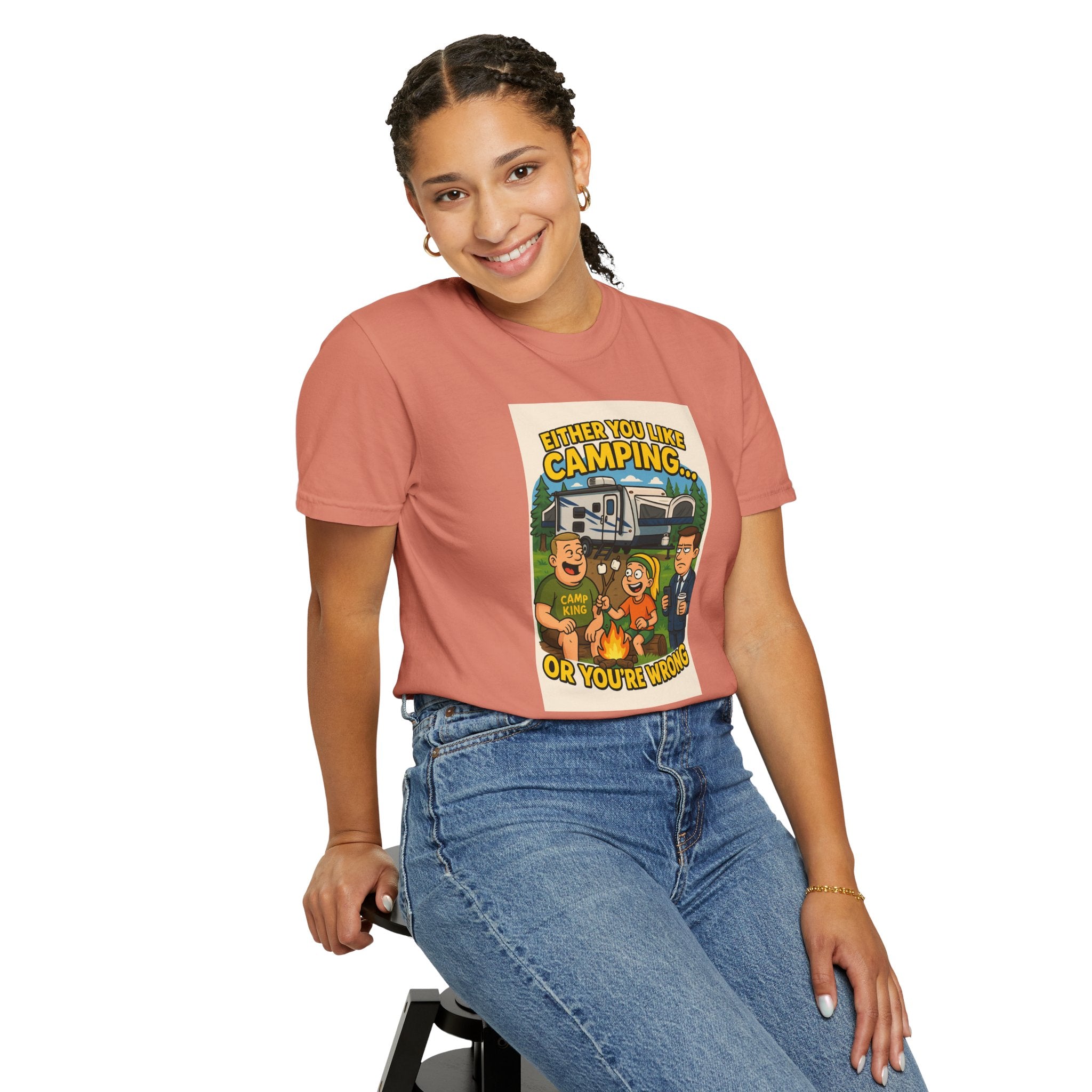 Camping Humor Unisex Garment-Dyed T-shirt – Perfect for Outdoors Enthusiasts