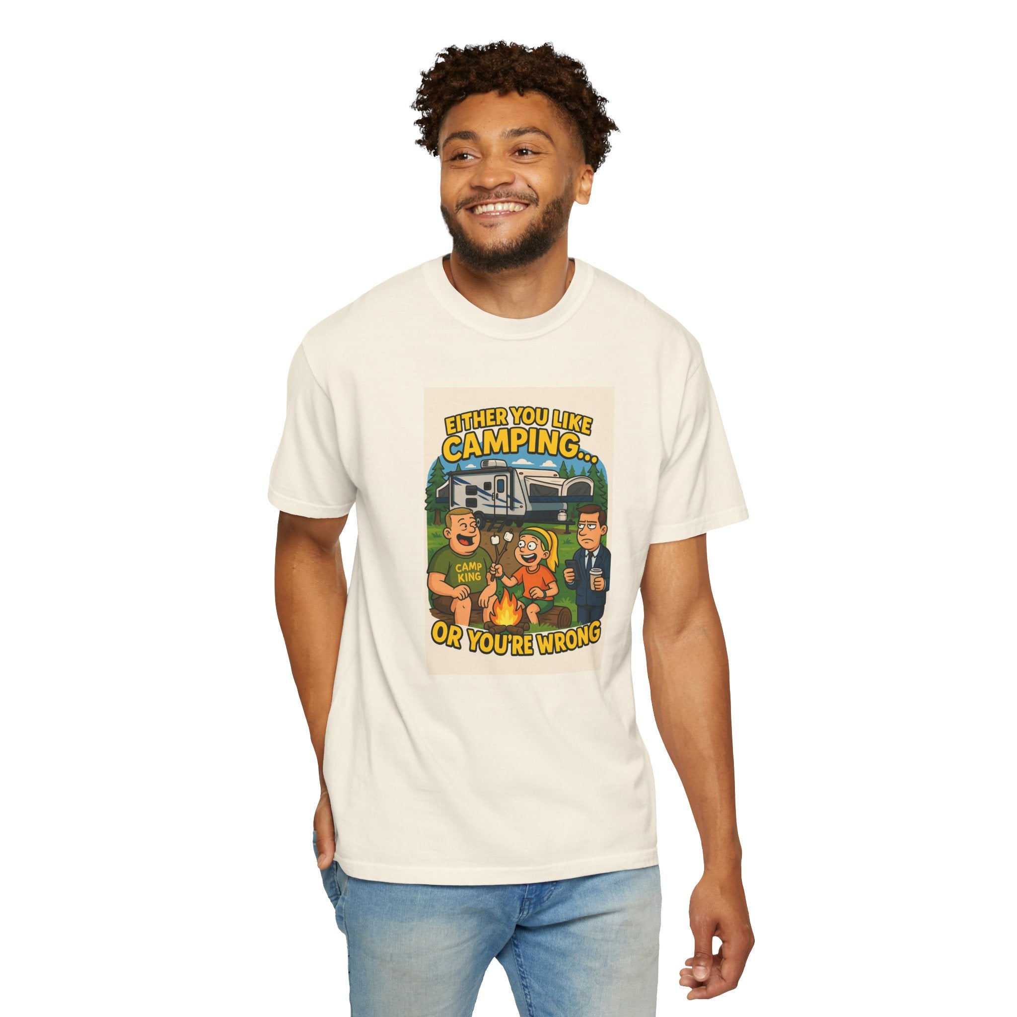 Camping Humor Unisex Garment-Dyed T-shirt – Perfect for Outdoors Enthusiasts
