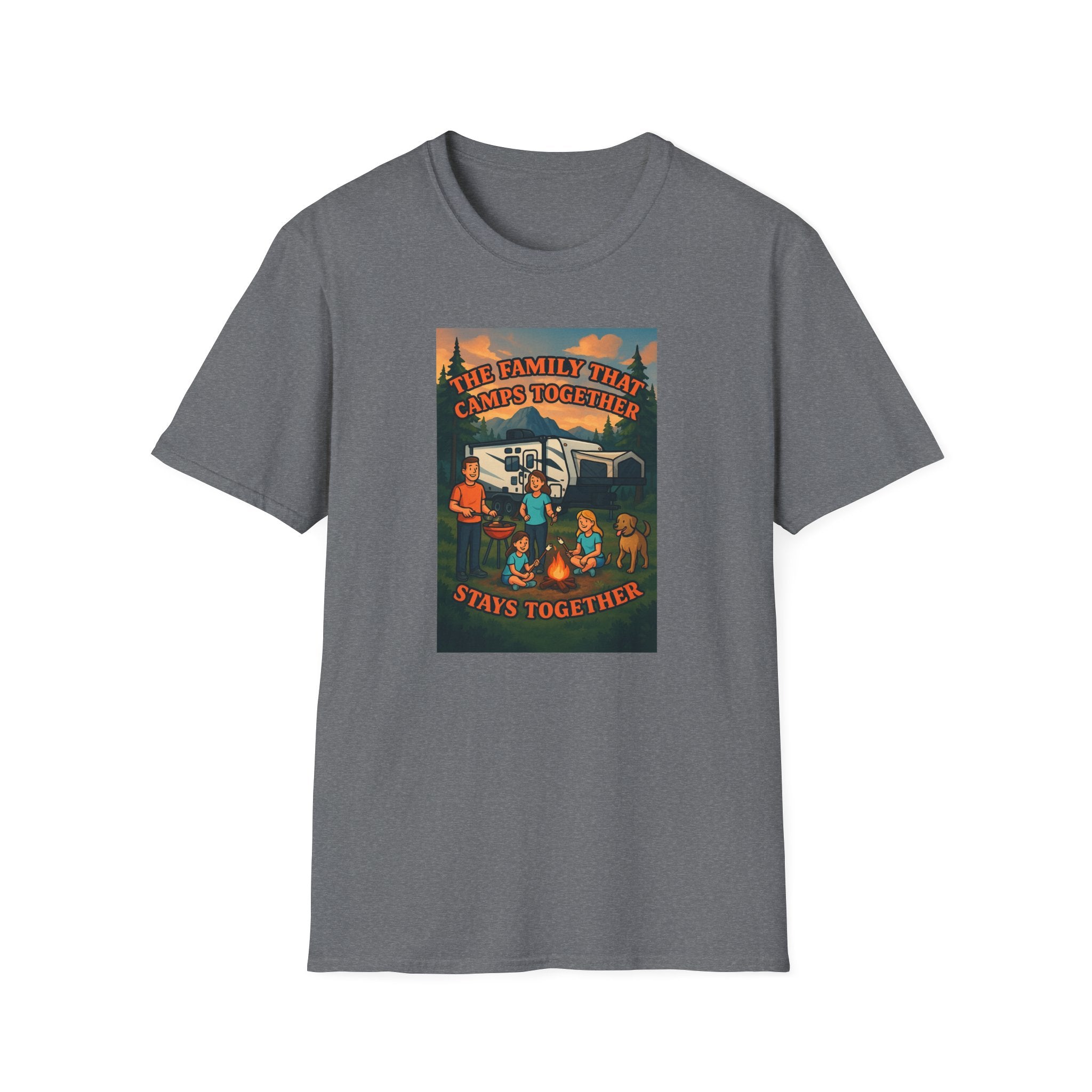 Family Camping Unisex T-Shirt - "The Family That Camps Together Stays Together"