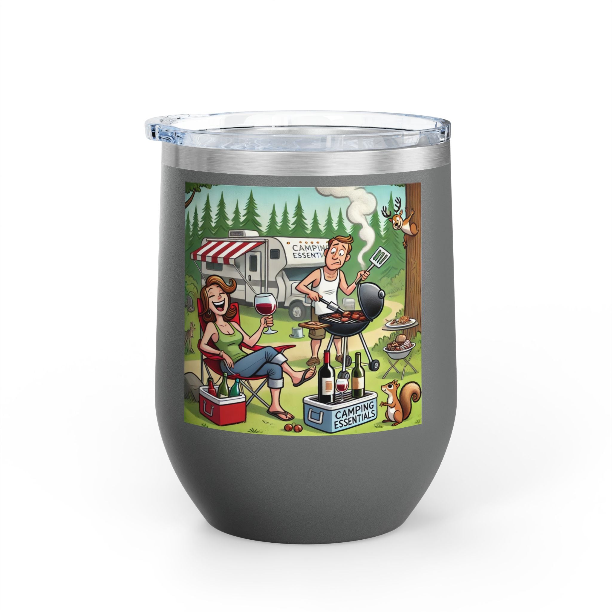 ✅ Wine Tumbler - Camping Solves Most of My Problems, Wine Solves the Rest