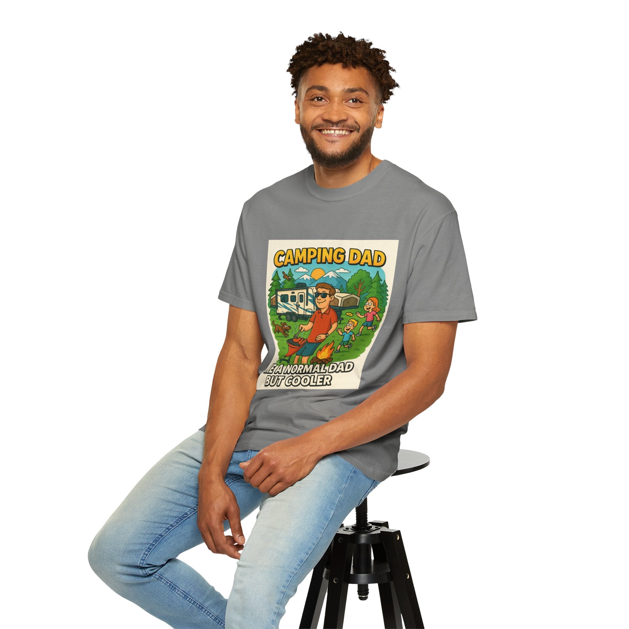 Camping Dad Unisex Garment-Dyed T-Shirt - Perfect for Family Outdoor Adventures