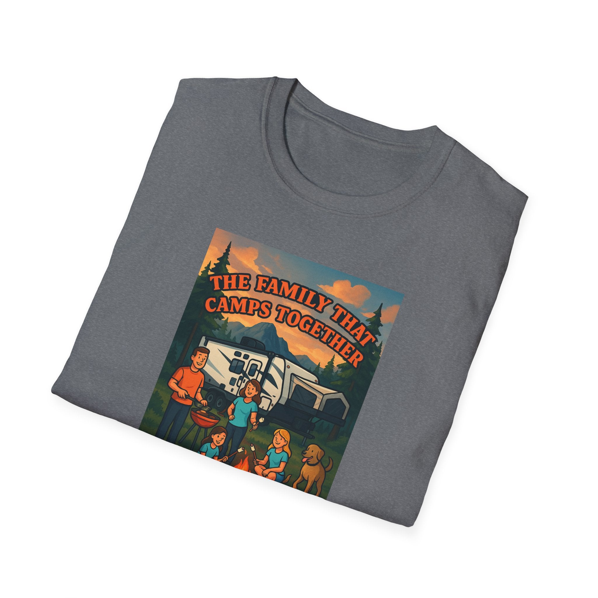 Family Camping Unisex T-Shirt - "The Family That Camps Together Stays Together"