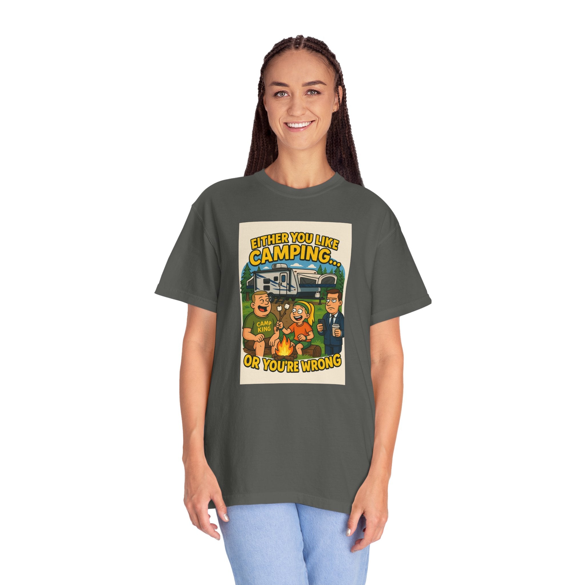 Camping Humor Unisex Garment-Dyed T-shirt – Perfect for Outdoors Enthusiasts