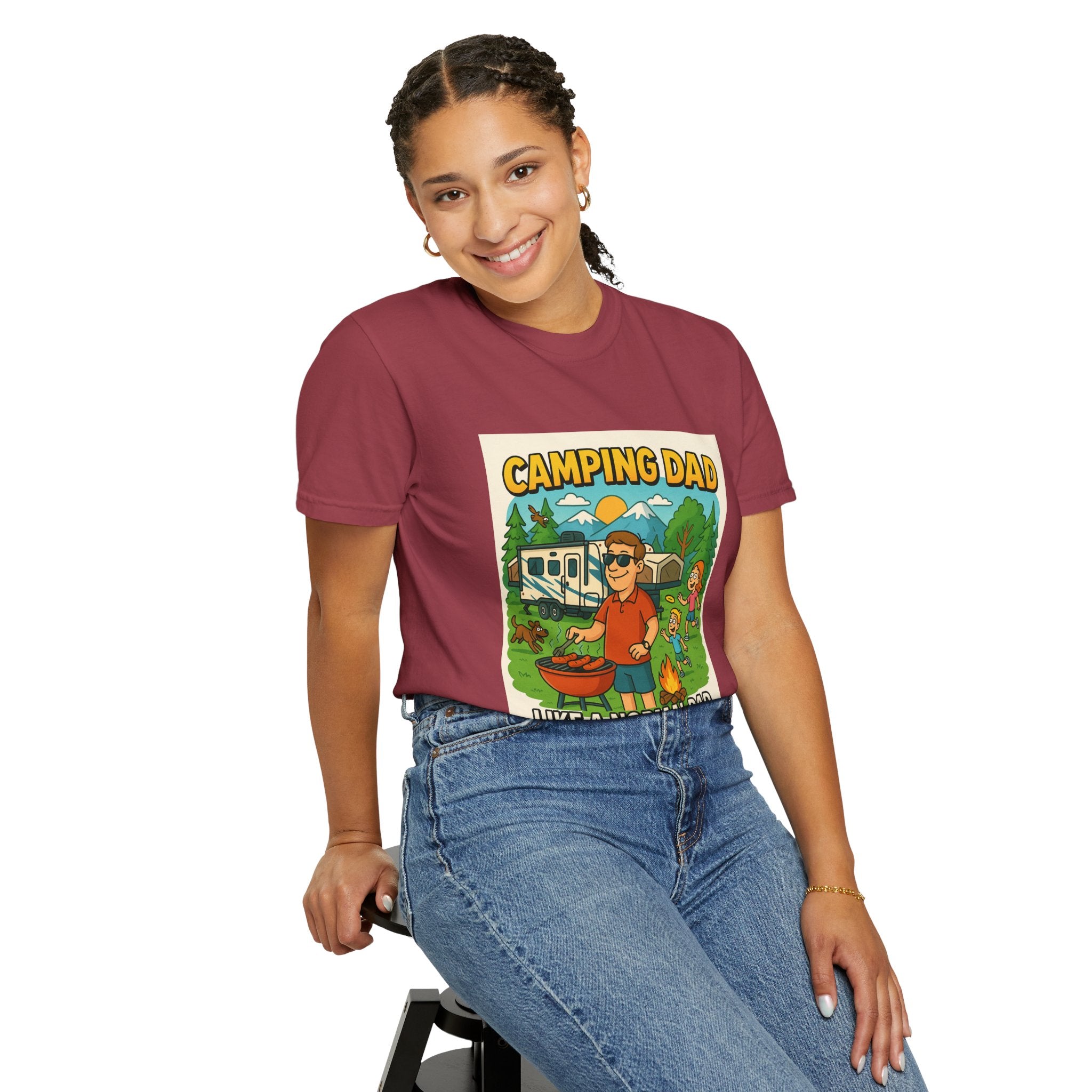 Camping Dad Unisex Garment-Dyed T-Shirt - Perfect for Family Outdoor Adventures