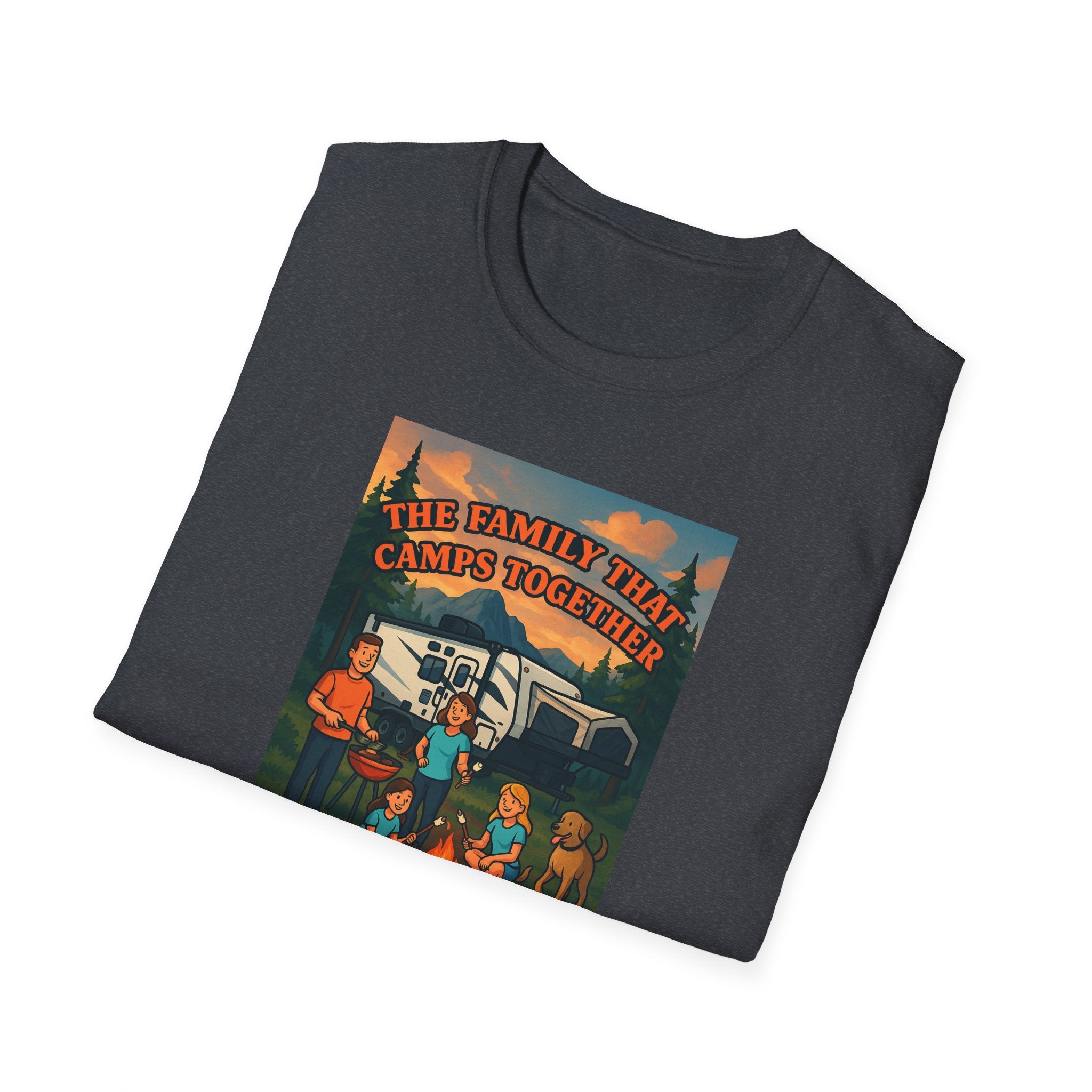 Family Camping Unisex T-Shirt - "The Family That Camps Together Stays Together"