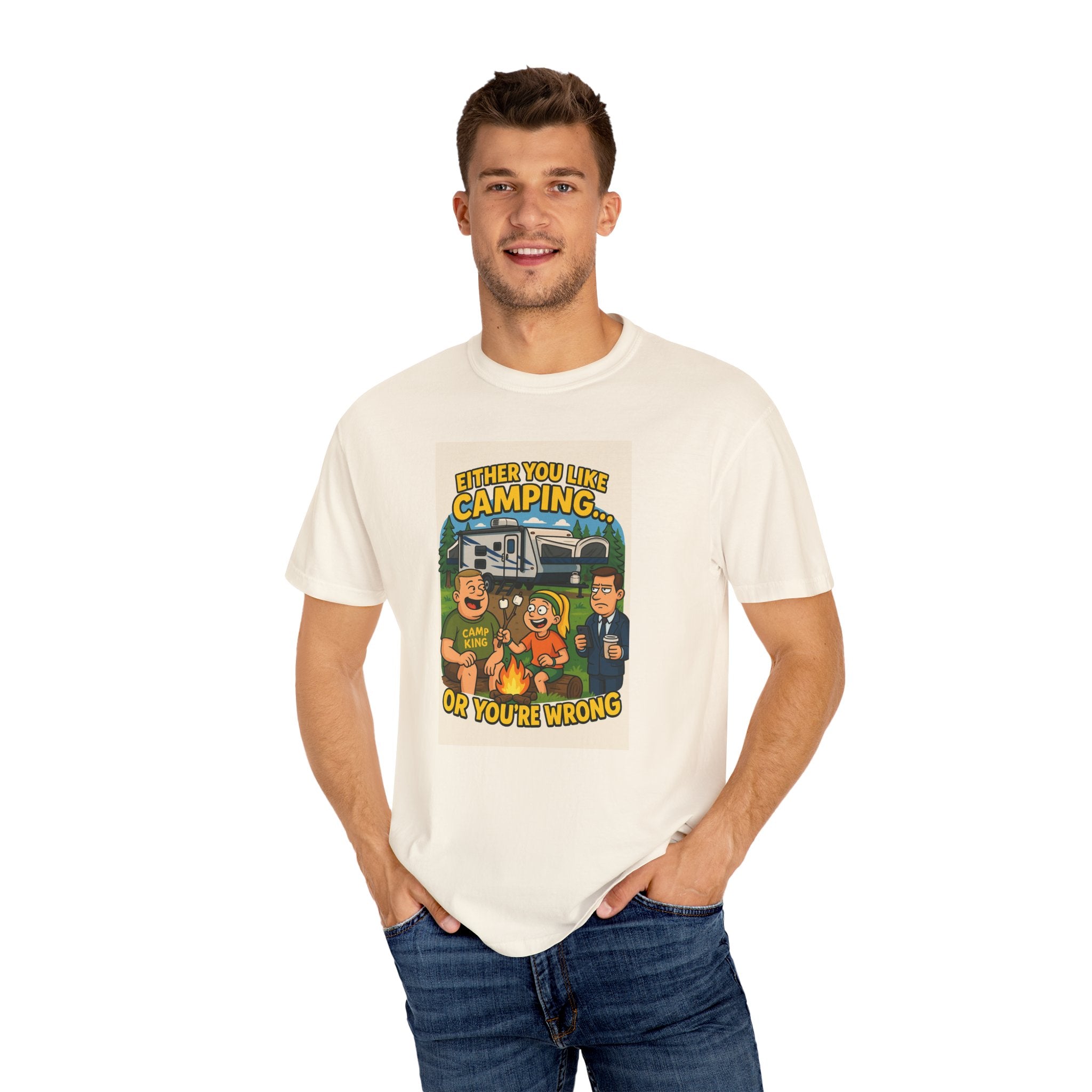 Camping Humor Unisex Garment-Dyed T-shirt – Perfect for Outdoors Enthusiasts