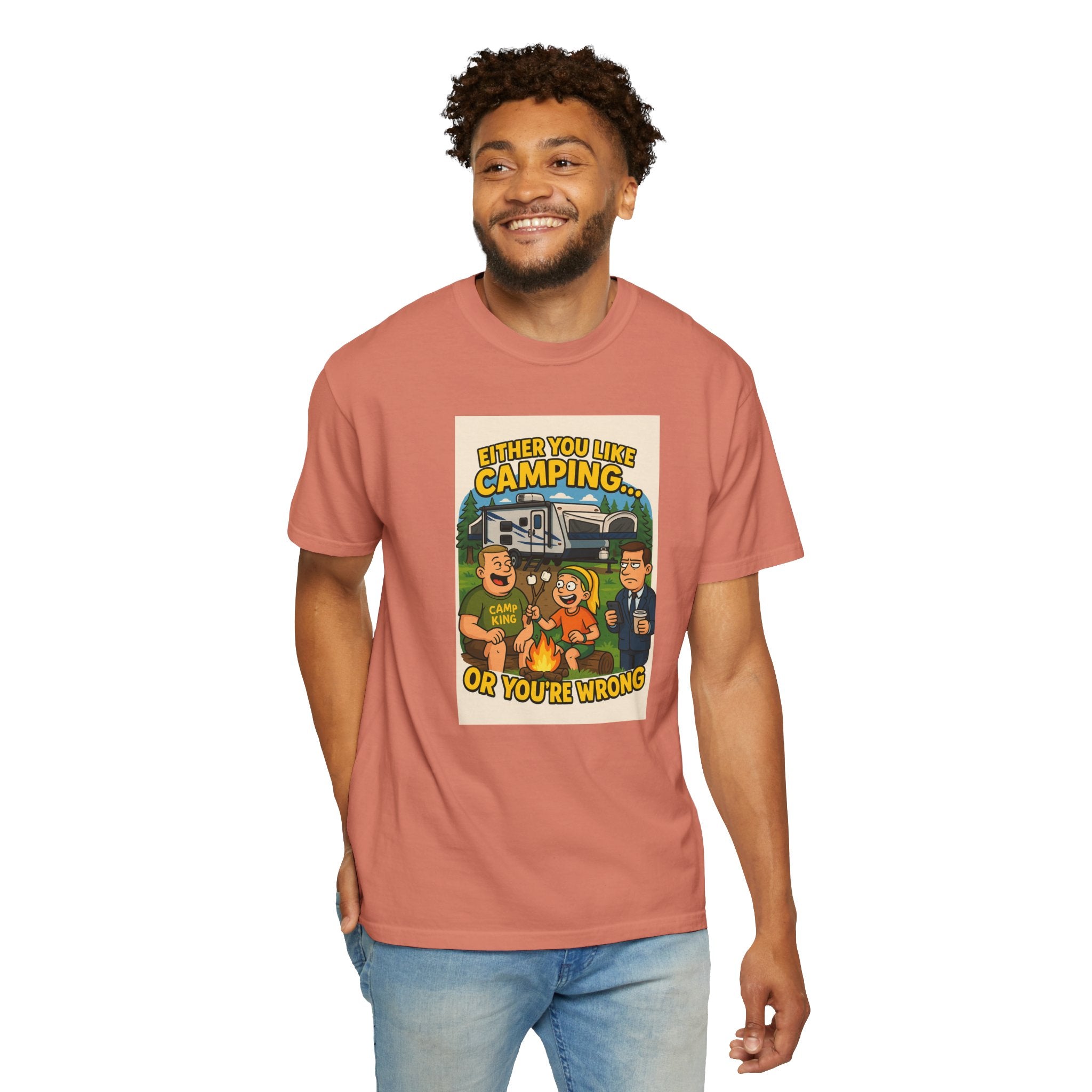 Camping Humor Unisex Garment-Dyed T-shirt – Perfect for Outdoors Enthusiasts
