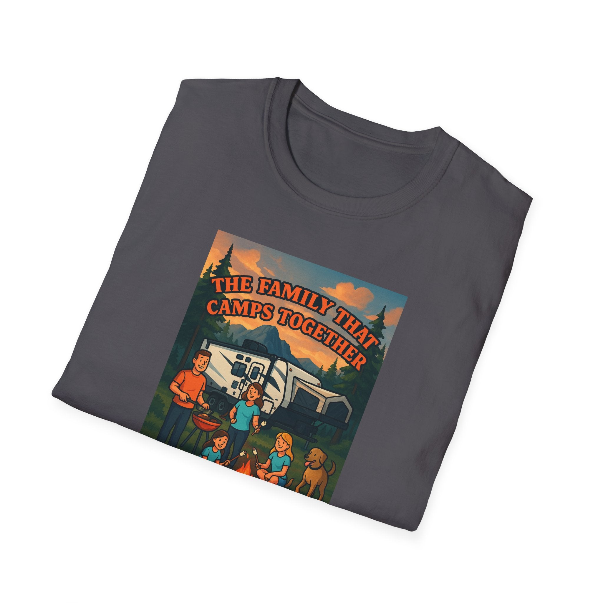 Family Camping Unisex T-Shirt - "The Family That Camps Together Stays Together"